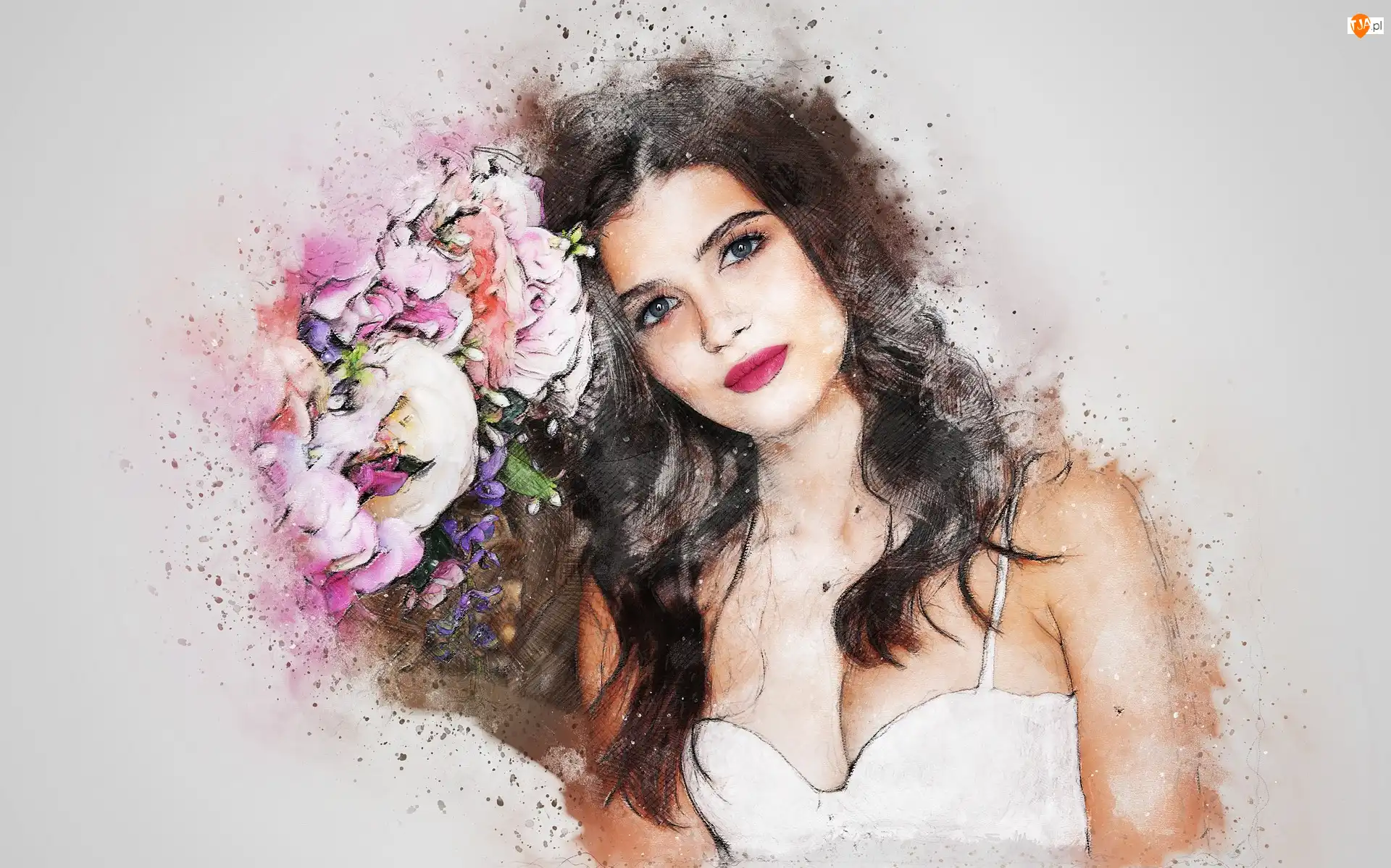 Paintography, Kobieta, Kwiaty