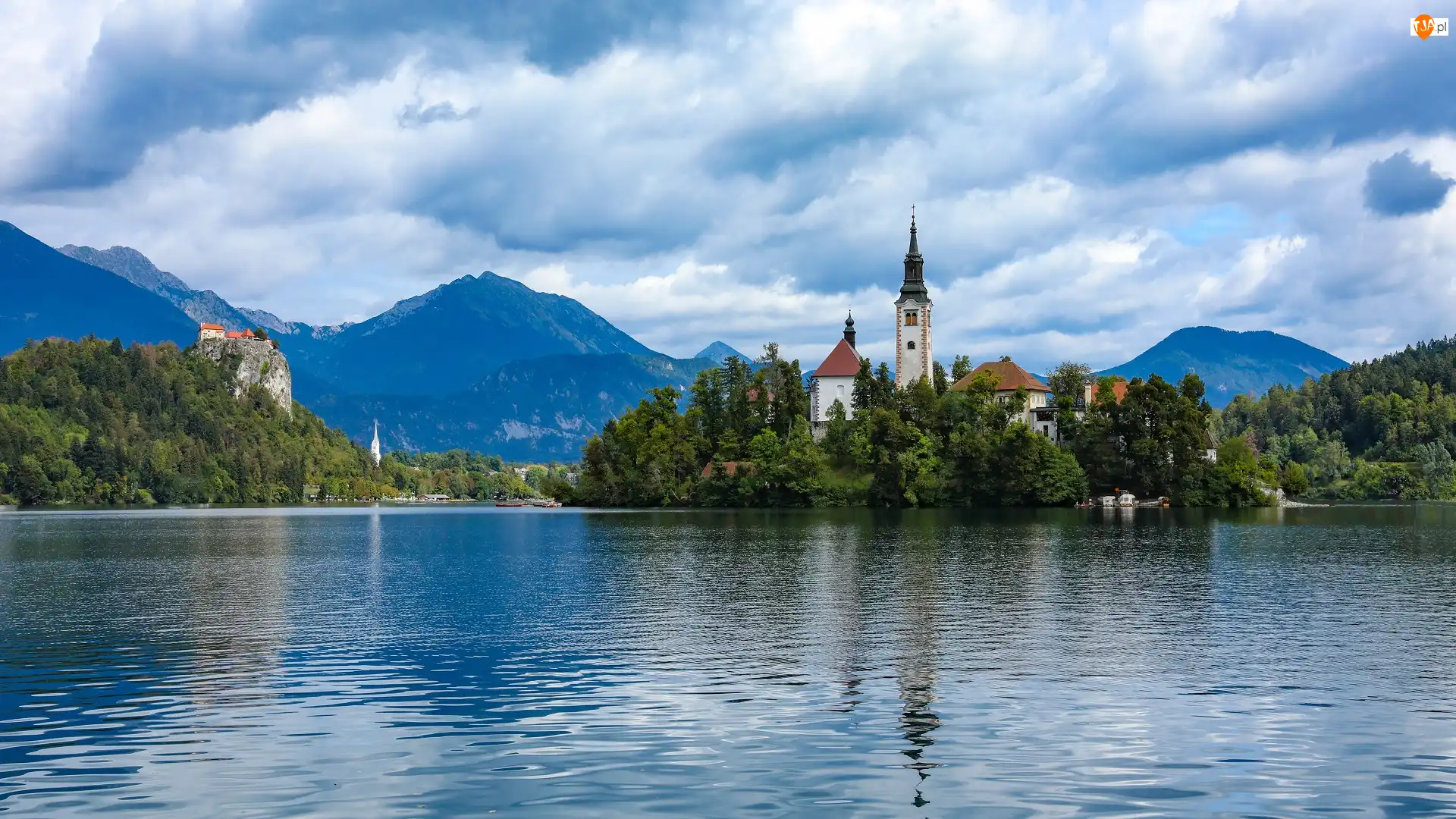 Wyspa Blejski Otok, Kościół Wniebowzięcia Marii Panny, Góry, Słowenia, Jezioro Bled