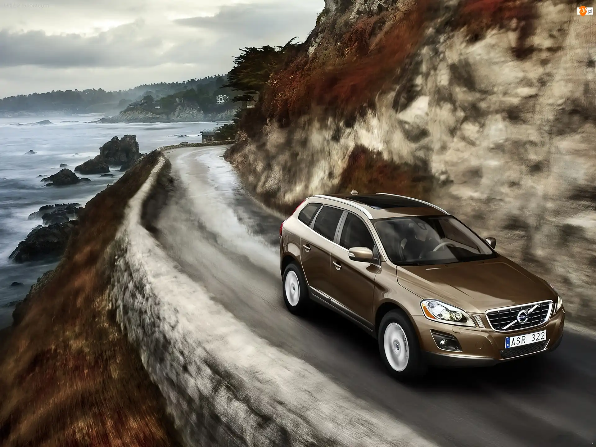 Skały, Volvo XC60, Droga, Morze