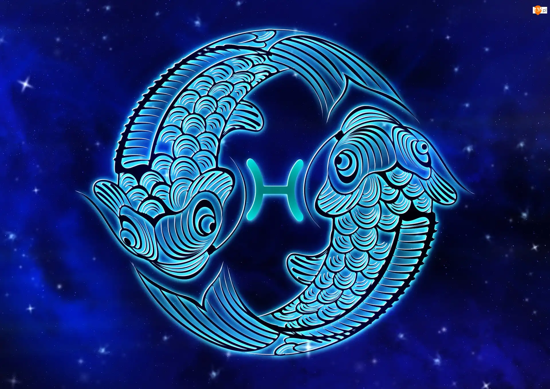 Niebieskie tło, Znak, Zodiaku, Ryby
