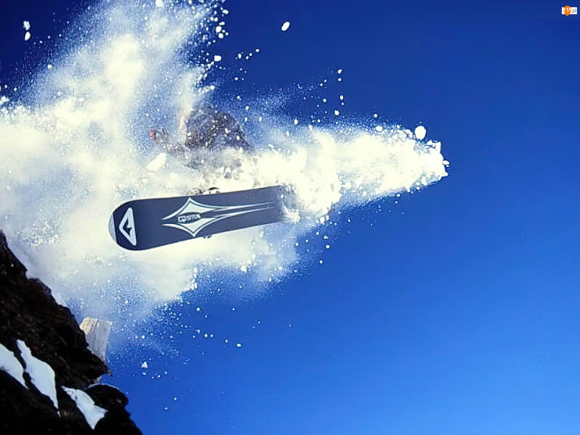 śnieg, Snowbording, deska, snowboardzista