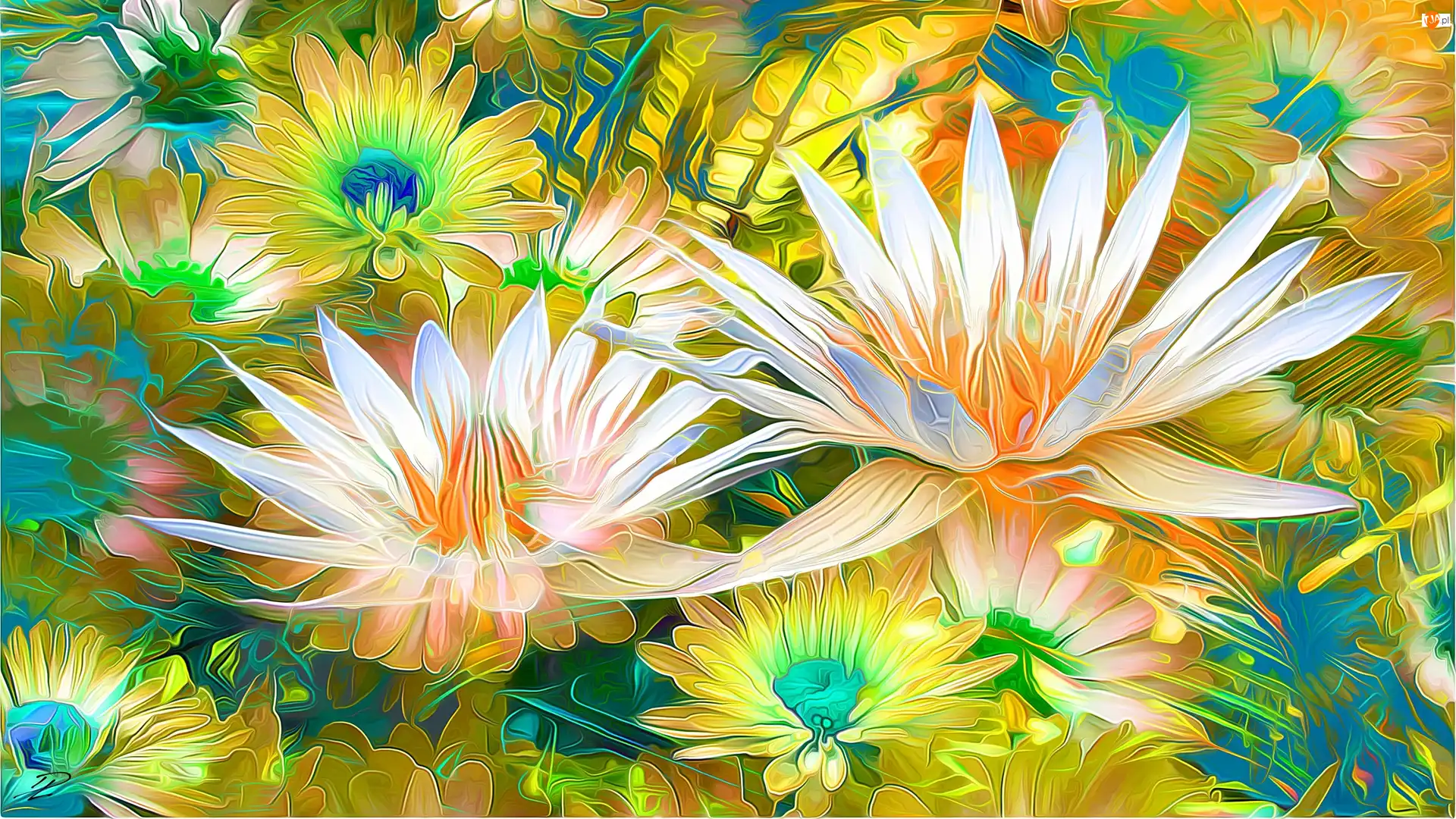 Fractalius, Białe, Kwiaty