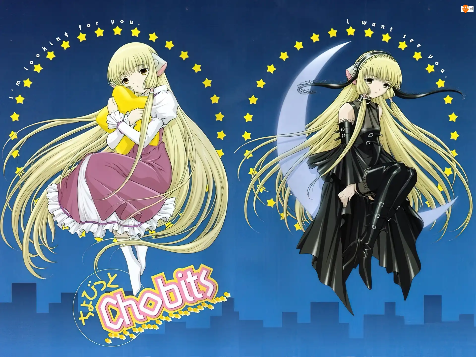 gwiazdy, Chobits, dziewczyny, włosy