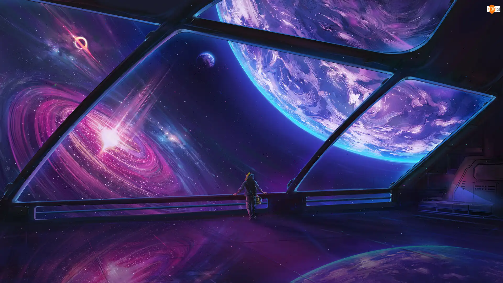 Planety, Człowiek, Kosmos, Grafika, Planetarium