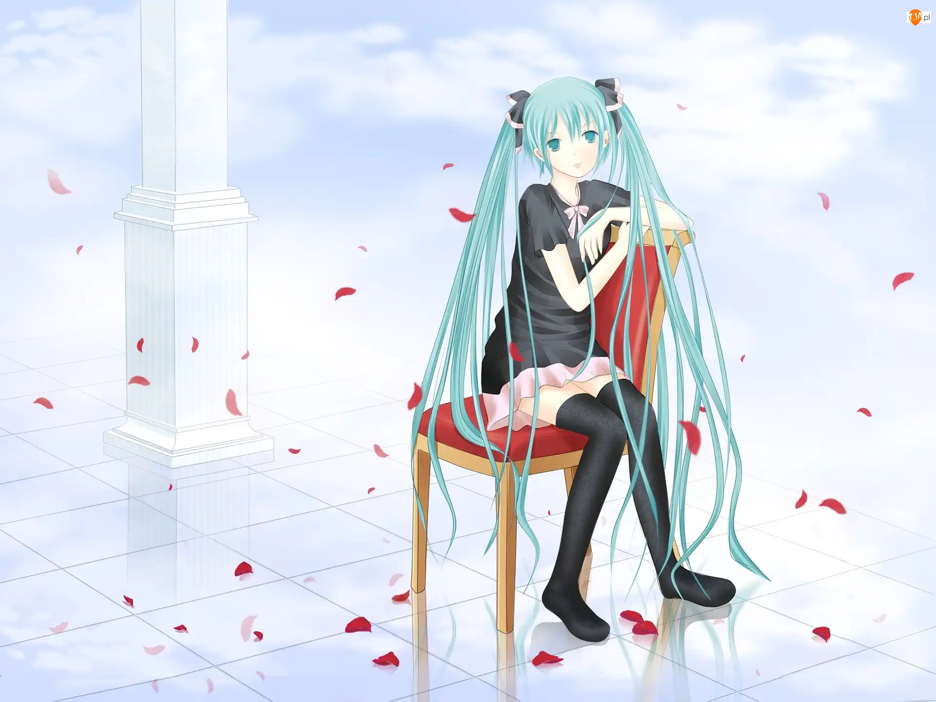 Płatki kwiatów, Miku Hatsune, Krzesło