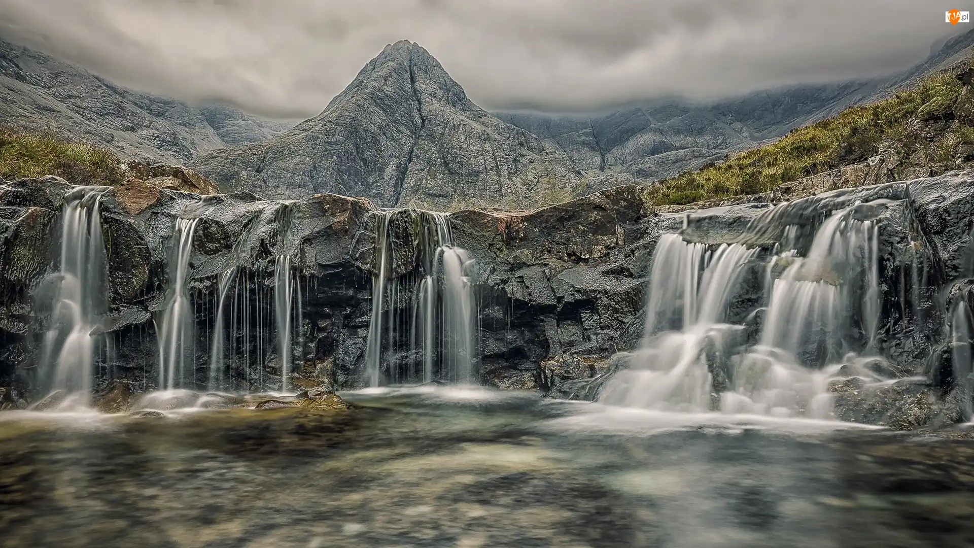 Góry, Szkocja, Skały, Wodospady Fairy Pools