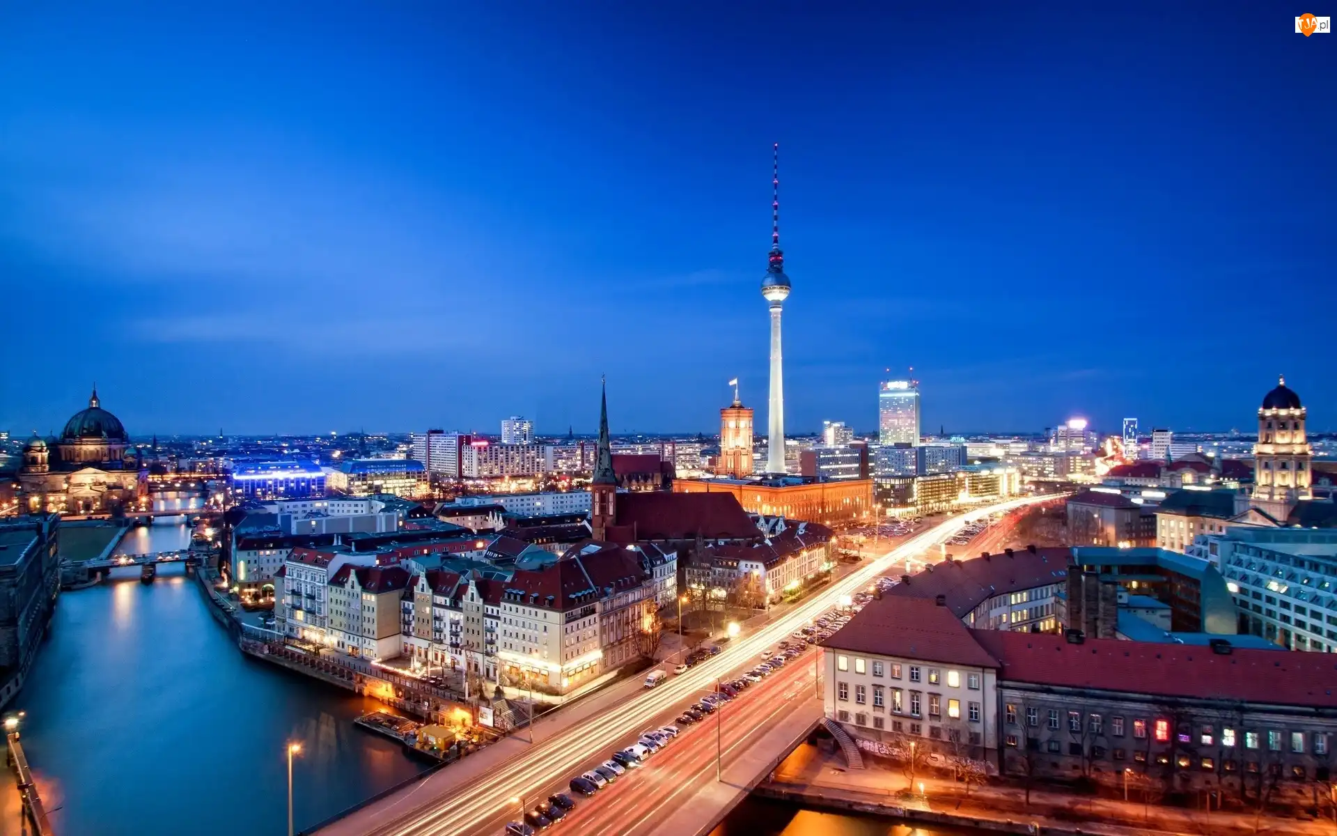Mosty, Wieża, Niemcy, Rzeka, Berlin, Domy, Kościoły