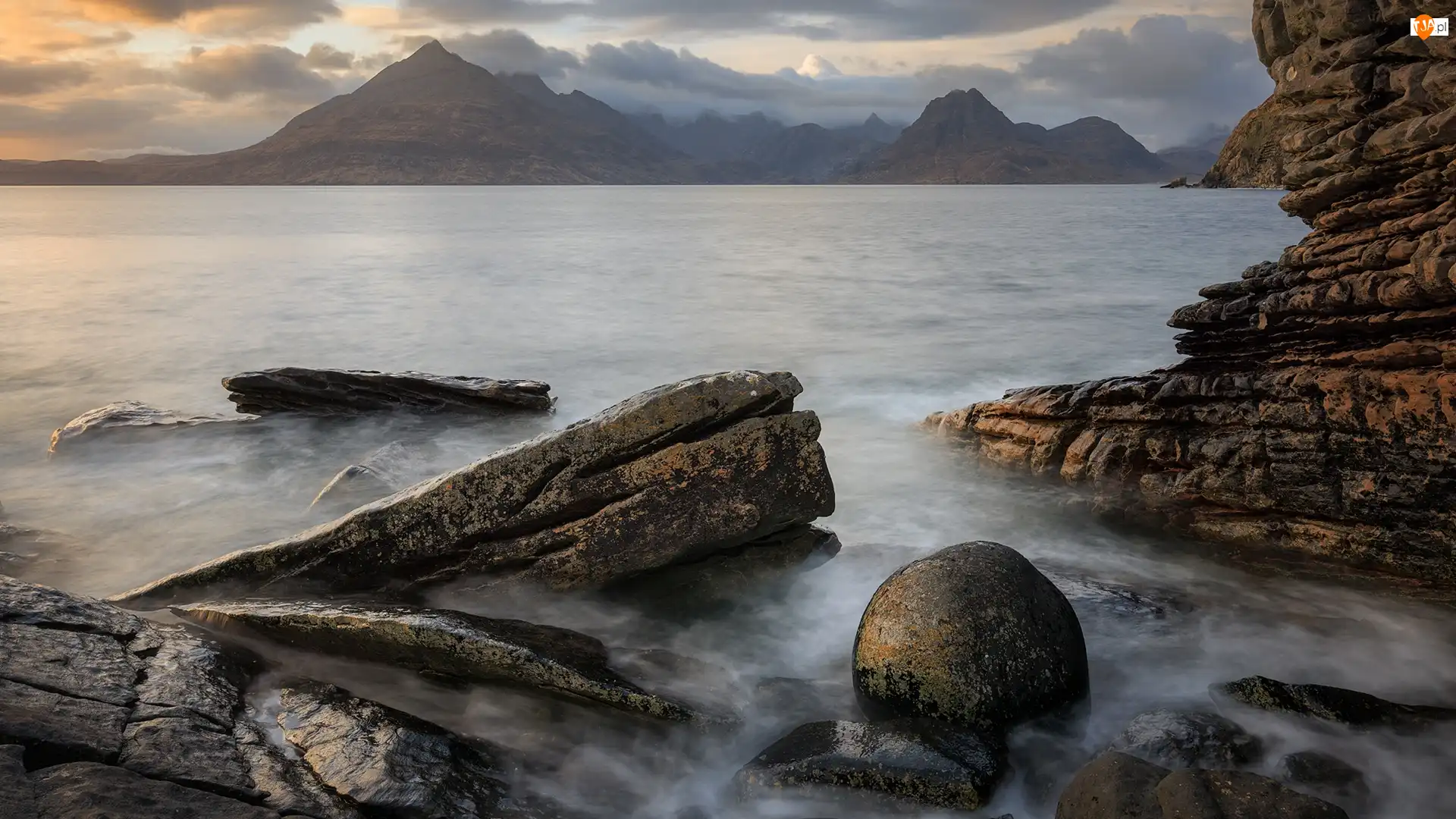 Skały, Morze, Wyspa Skye, Szkocja, Kamienie, Wieś Elgol