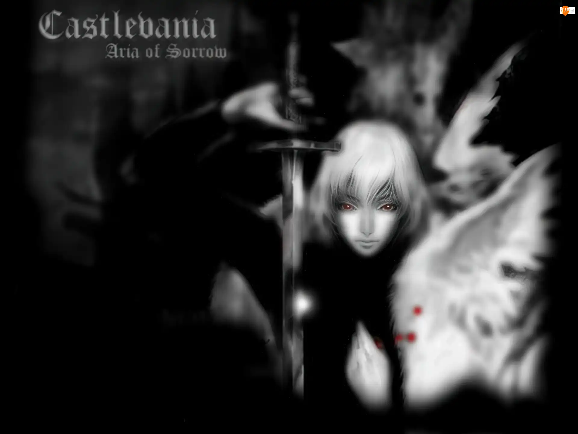 szarość, horror, kobieta, Castlevania, miecz