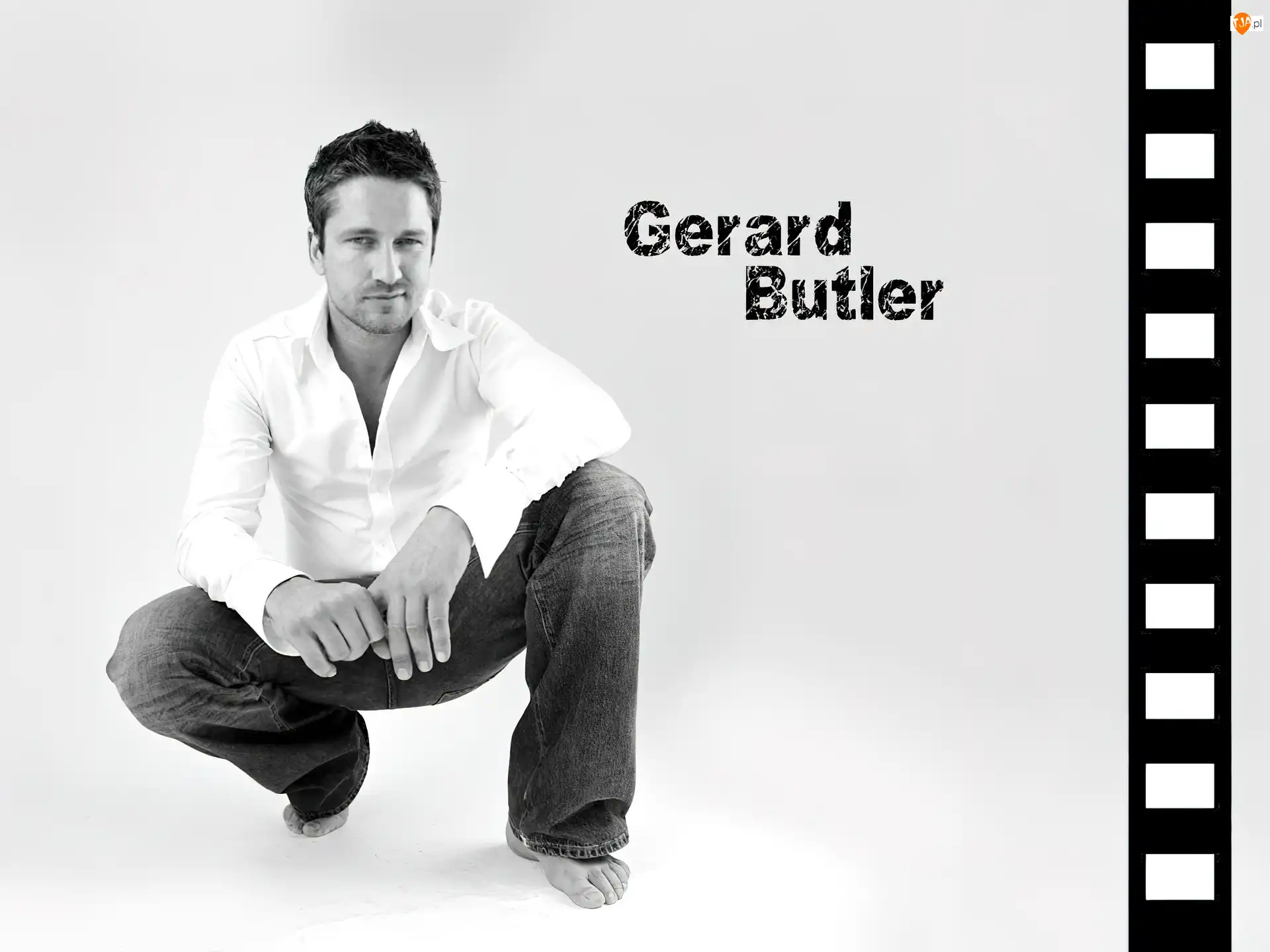 biała koszula, Gerard Butler