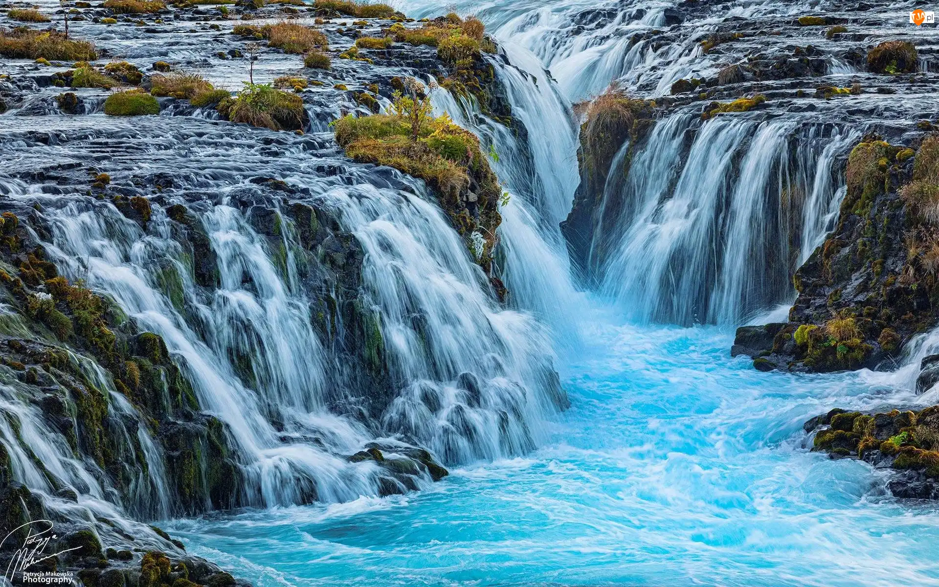 Islandia, Wodospad Bruarfoss, Skały