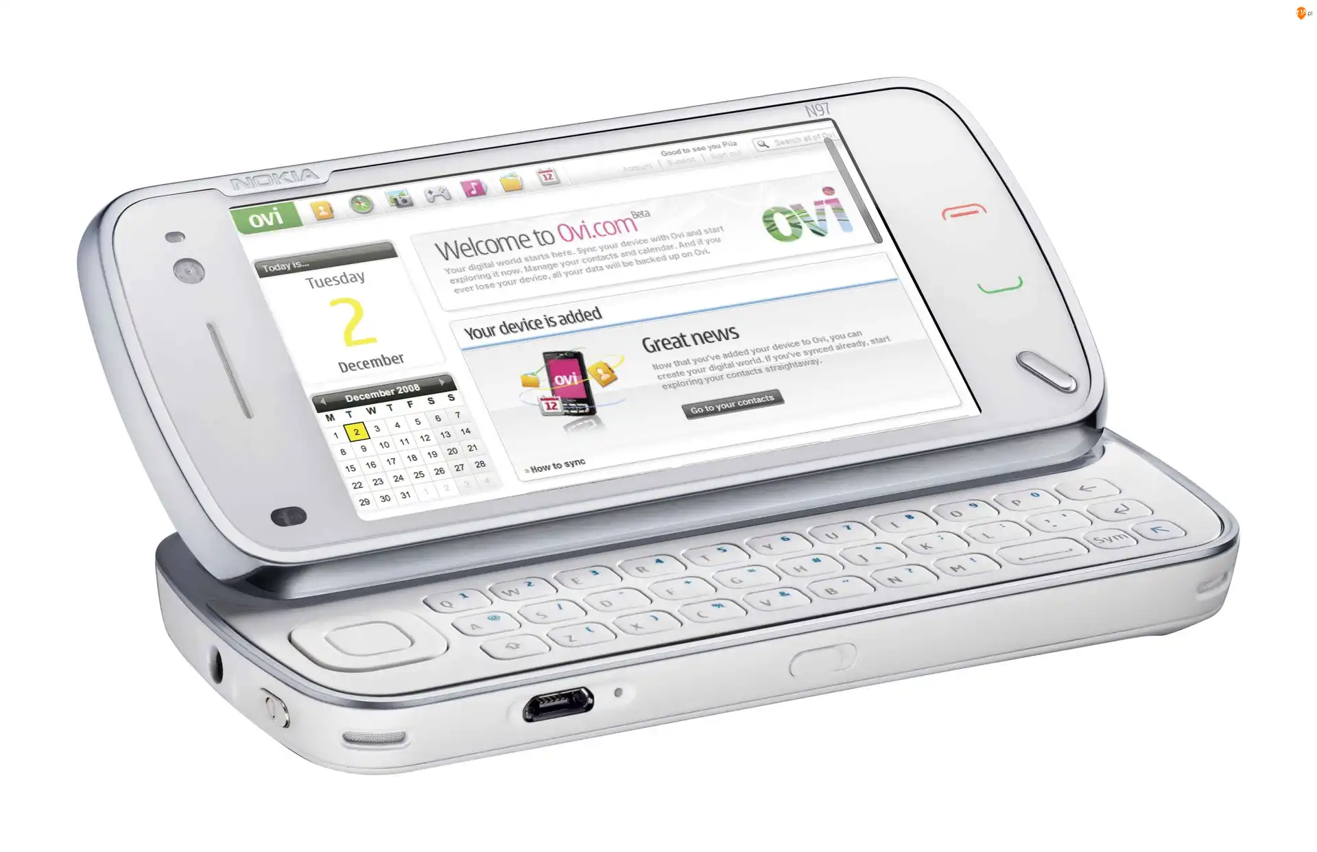 Klawiatura QWERTY, Biała, N97