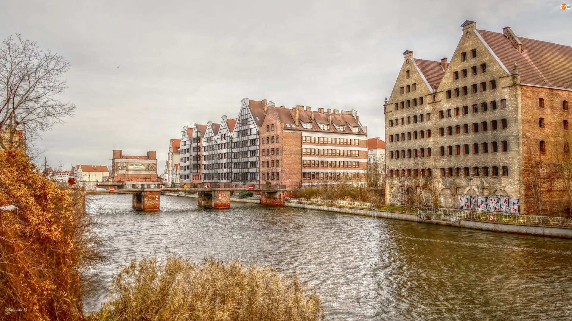 Kamienice, Gdańsk, Rzeka, HDR, Woda, Motława