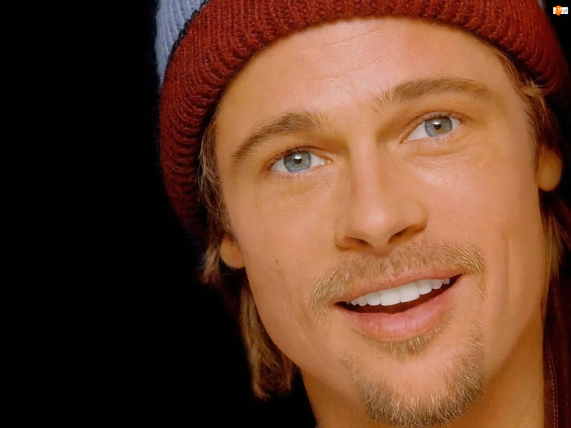 Uśmiech, Brad Pitt, Kolorowa, Czapka