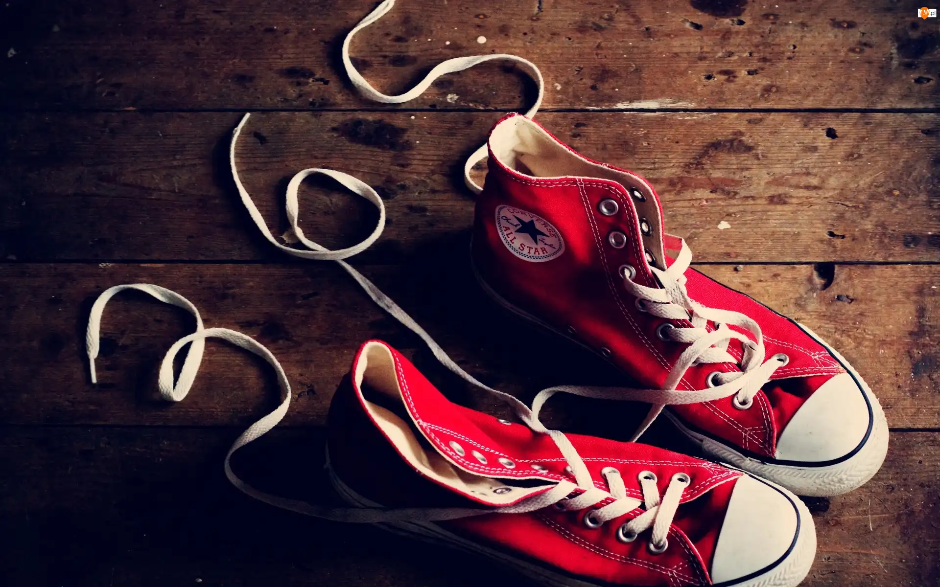 Sznurowadła, Converse, Trampki, Czerwone