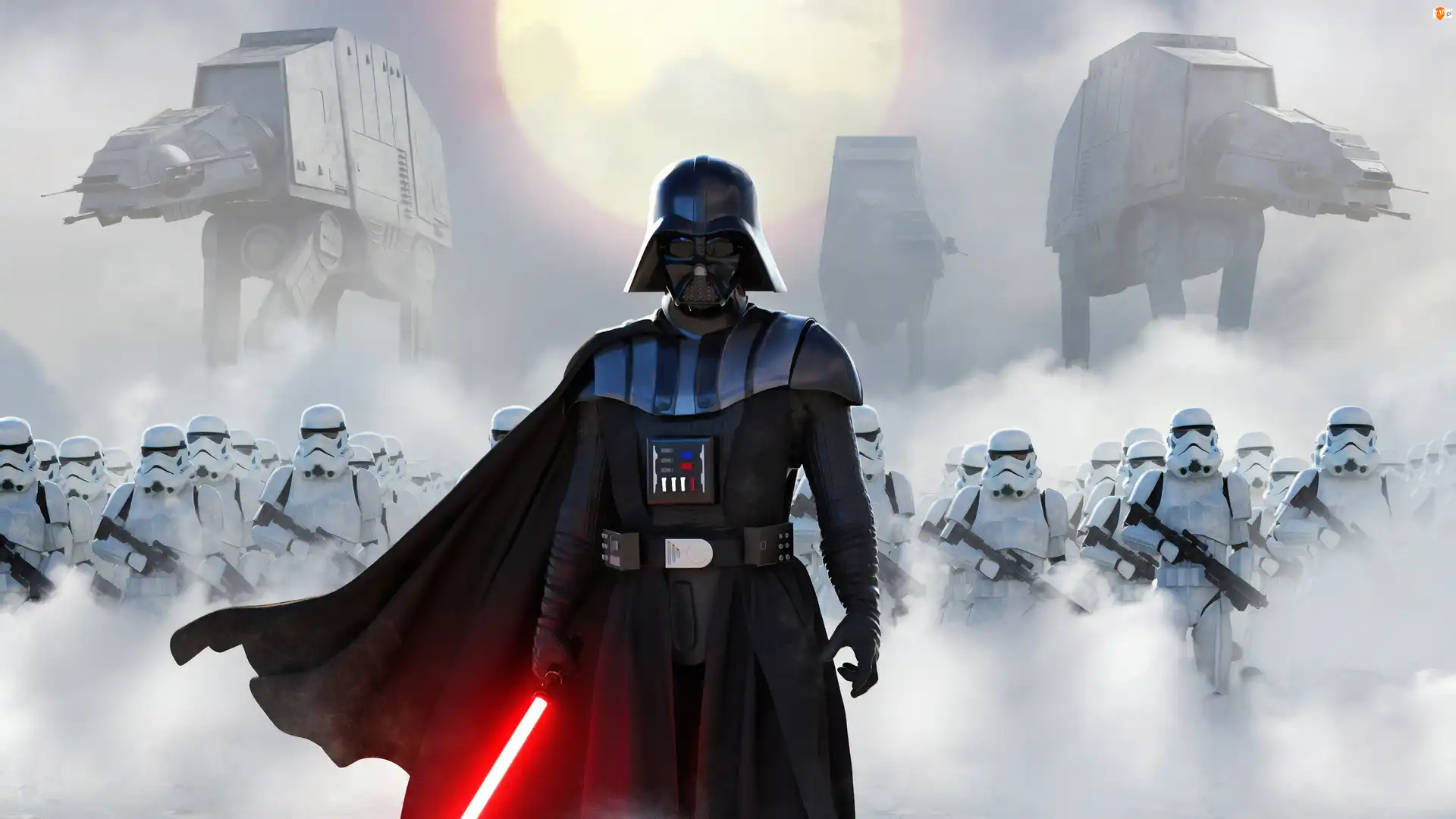 Grafika, Gwiezdne wojny Skywalker, Szturmowiec, Miecz świetlny, AT-AT Walker, Star Wars, Anakin Skywalker, Film, Lord Vader
