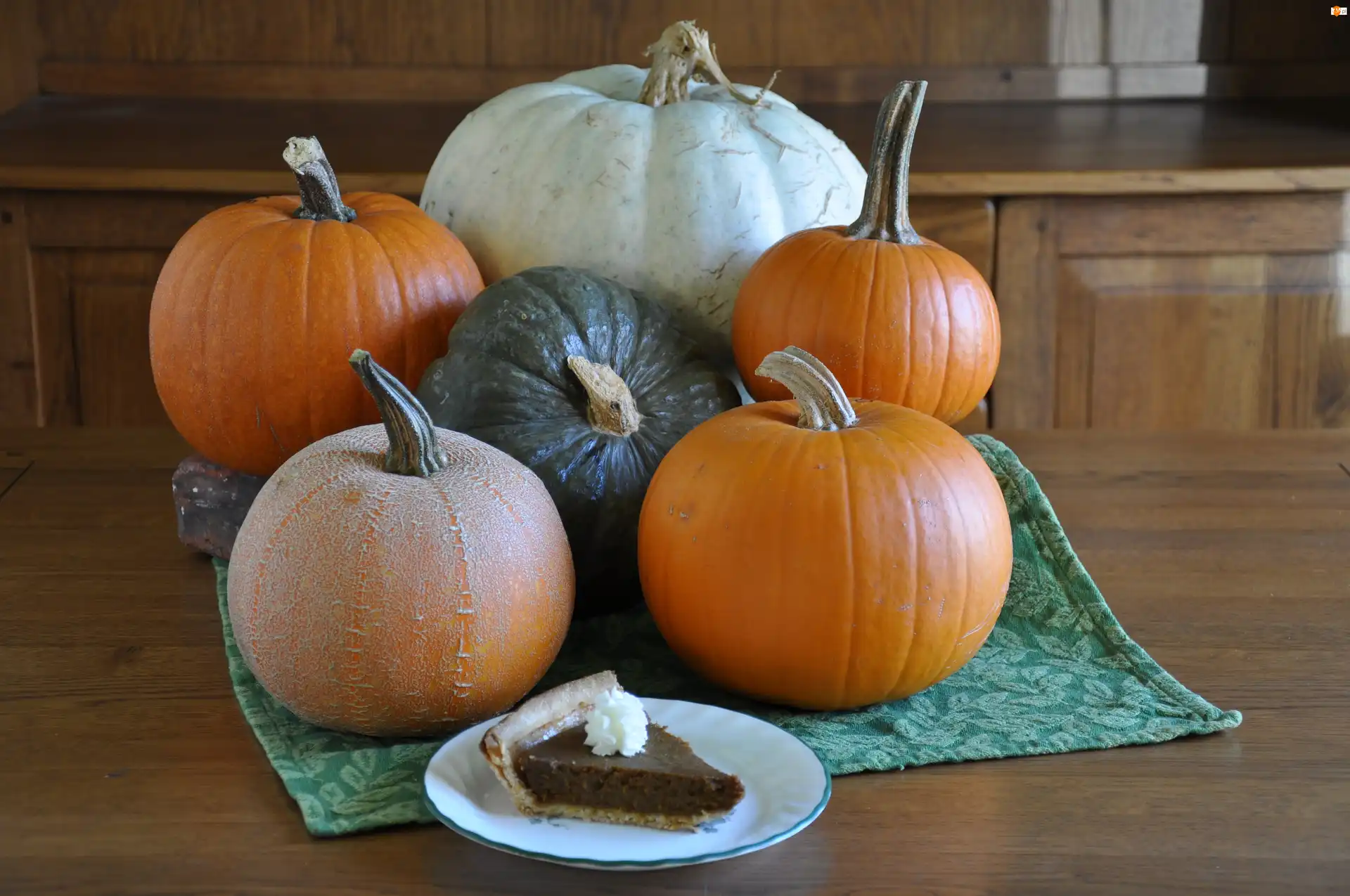 Halloween, Stół, Dynie