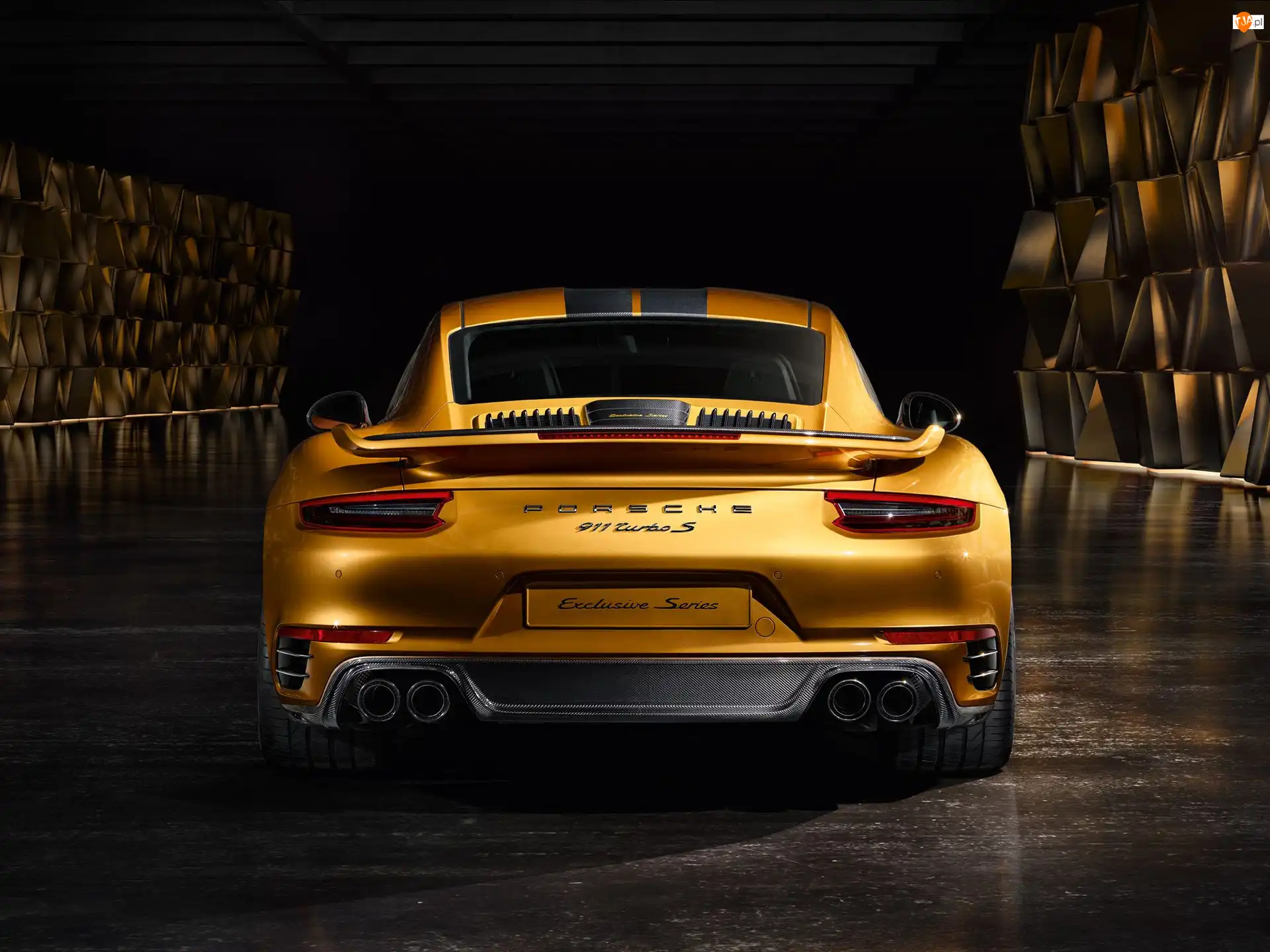 Tył, Złote, Porsche 911 Turbo S Exclusive Series