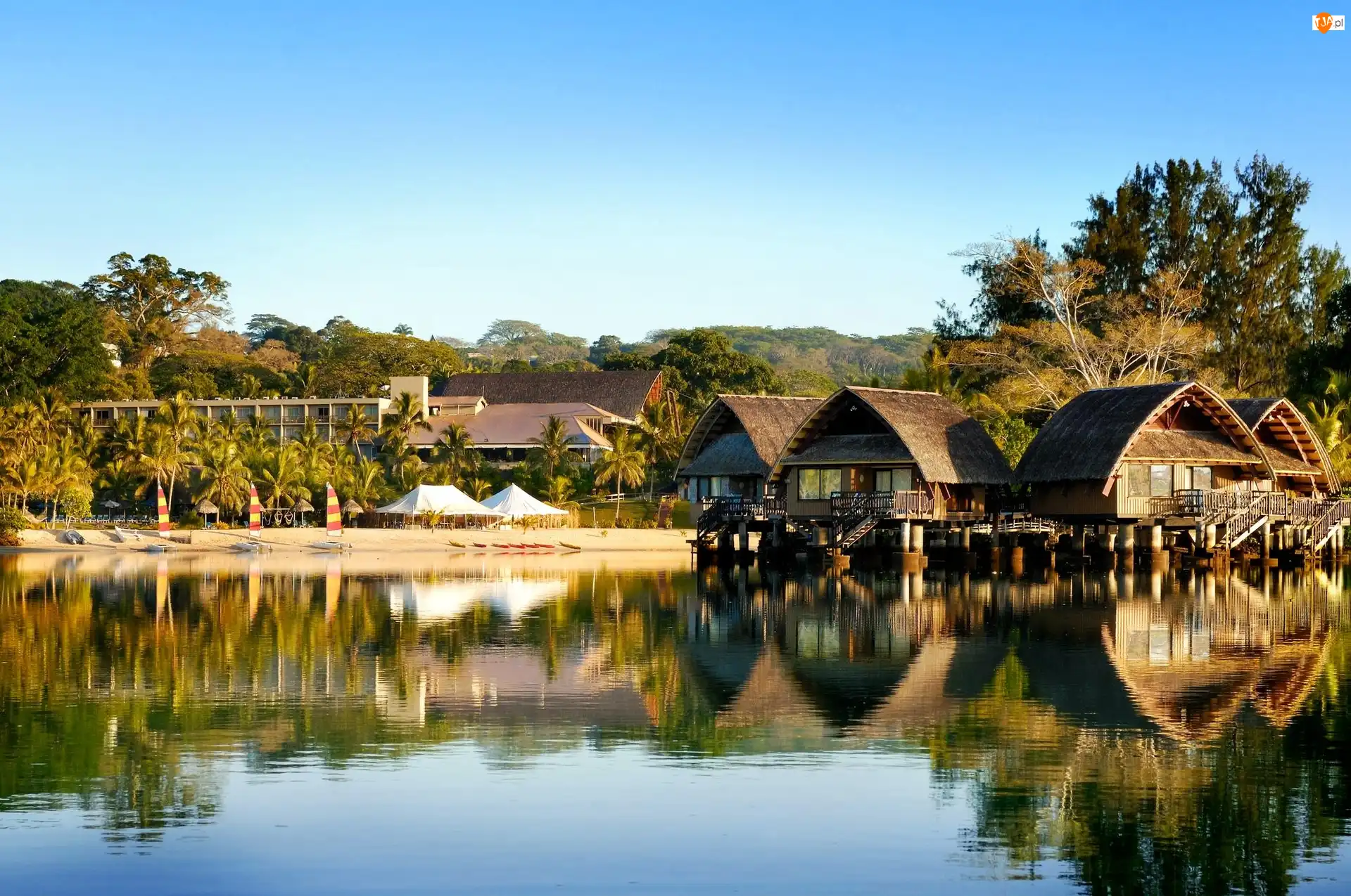 Hotelowe, Roślinność, Vanuatu, Oceania, Bungalowy