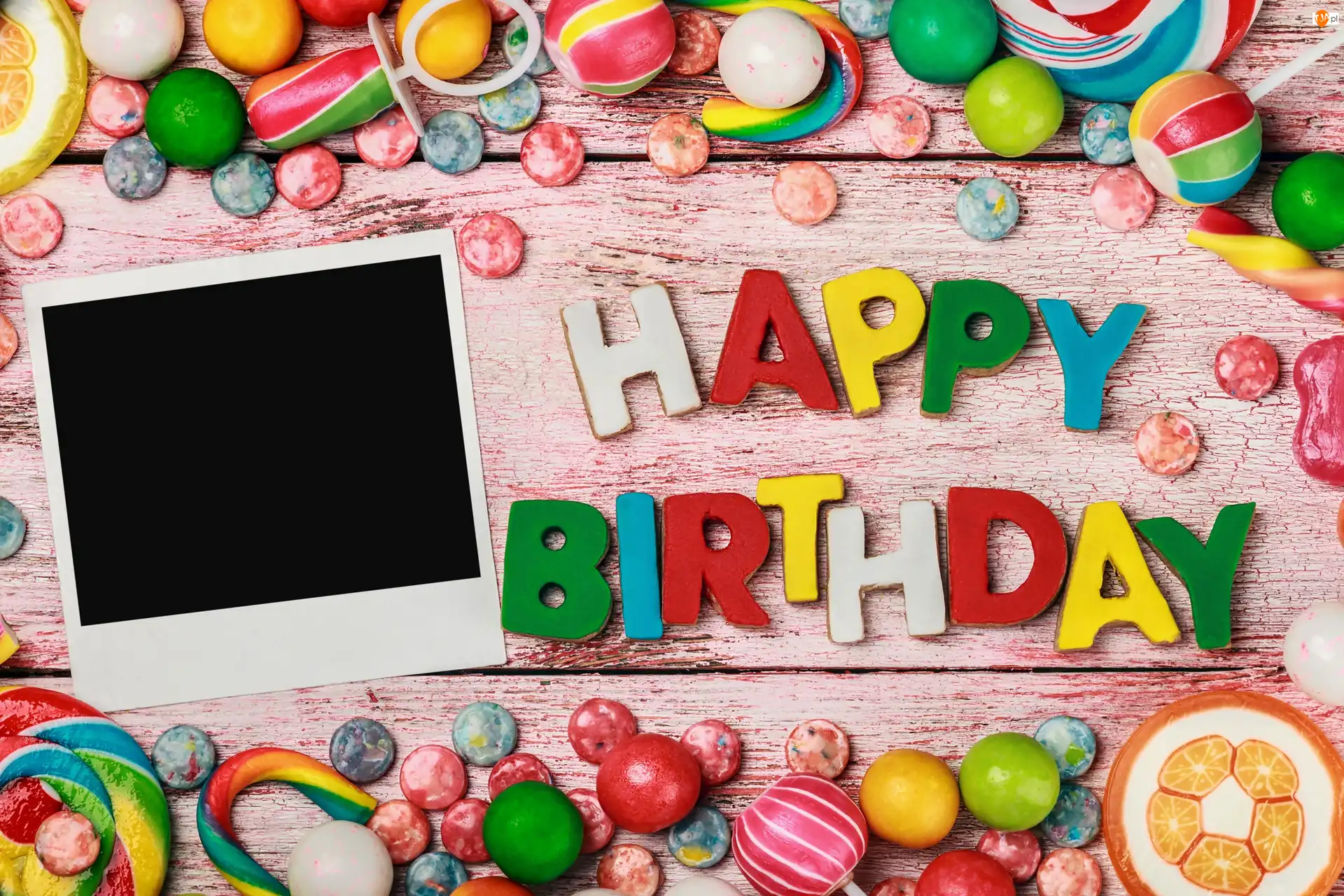 Urodziny, Słodycze, Napis, Happy Birthday