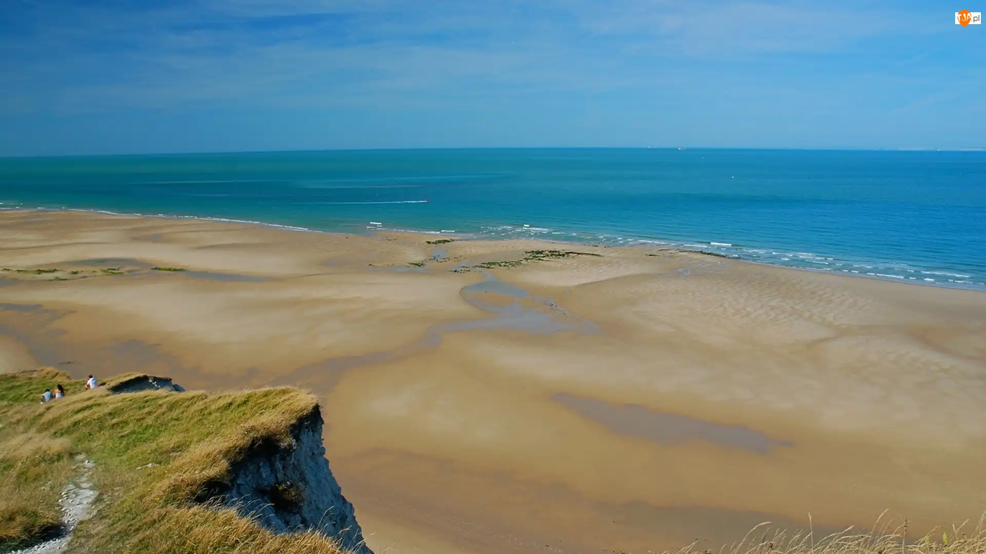 Błękitne, Skała, Morze, Plaża, Niebo