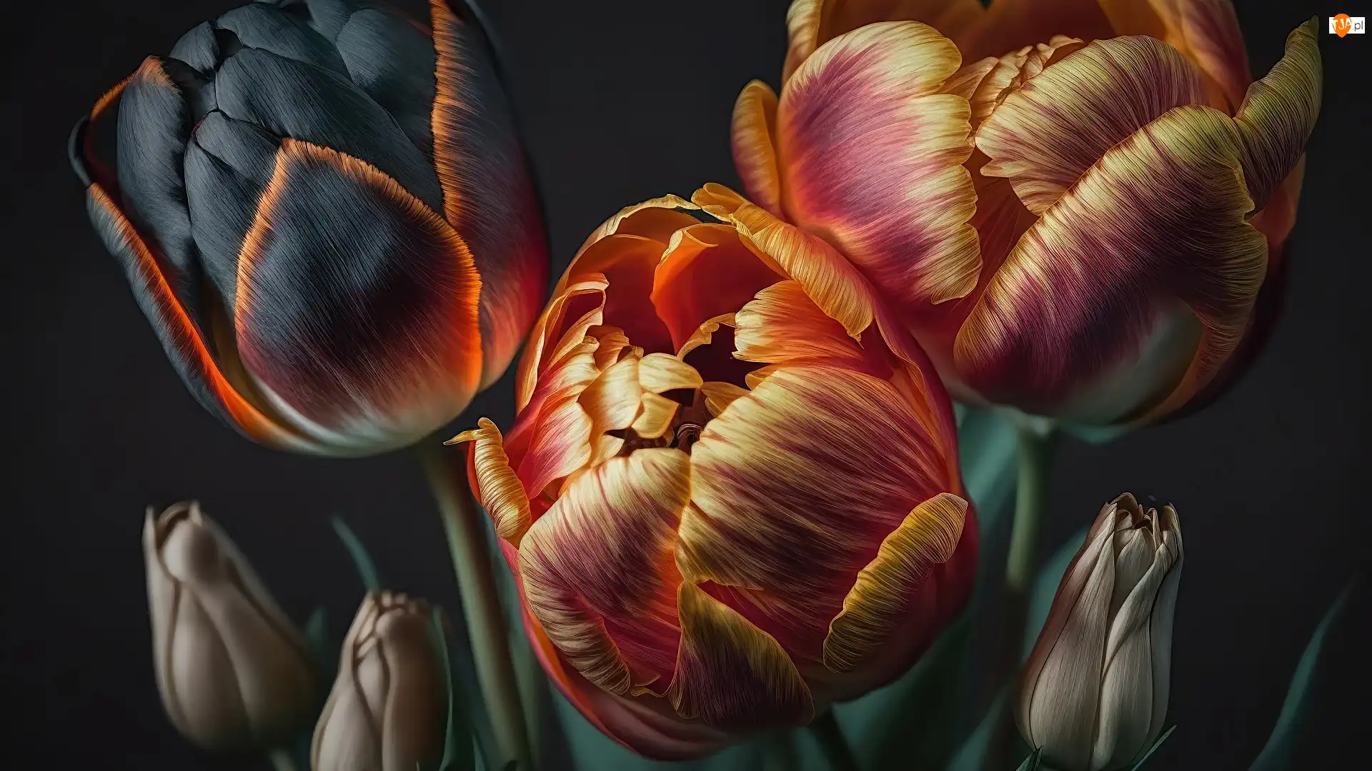 Tulipany, Kwiaty, Wielokolorowe