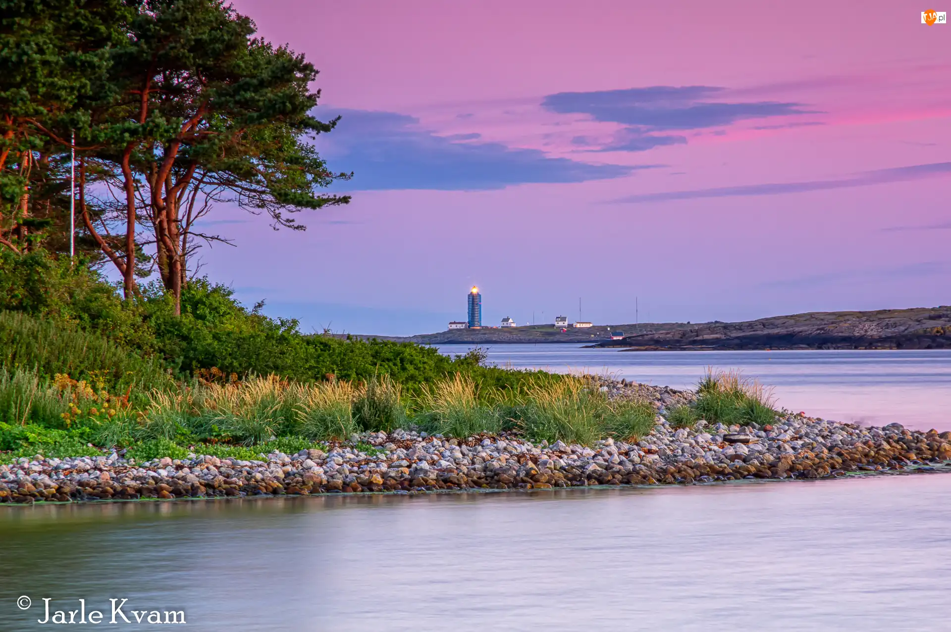 Gmina, Latarnia morska, Wyspie Store Torungen, Norwegia, Arendal, Morze, Park Narodowy Raet, Kamienie, Store Torungen Lighthouse, Drzewa, Rośliny, Okręg Agder