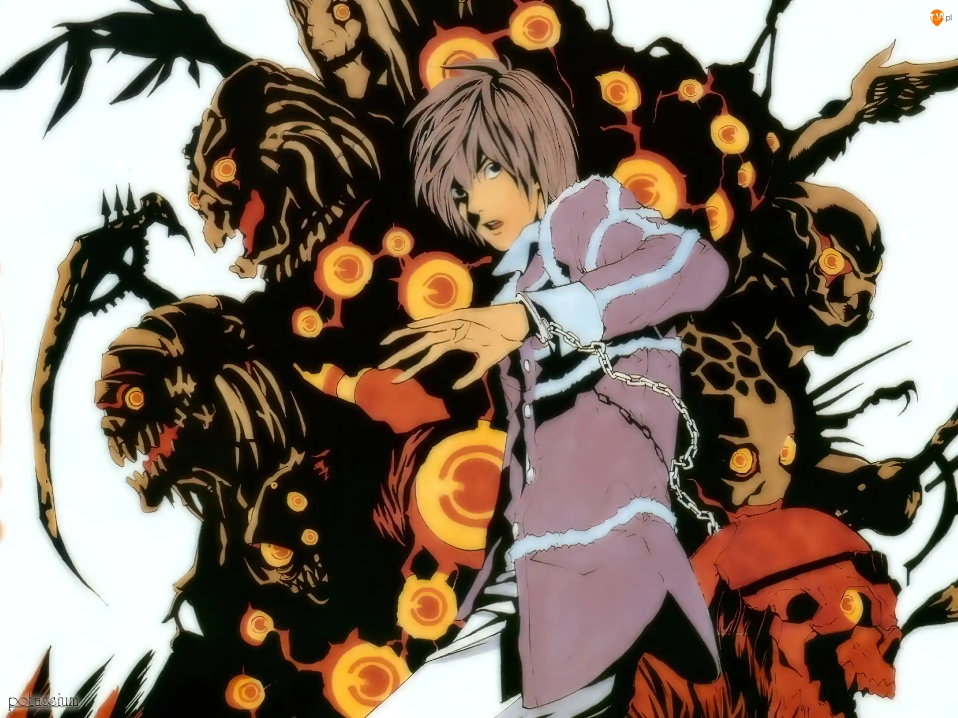 płaszcz, Death Note, potwór, kajdanki