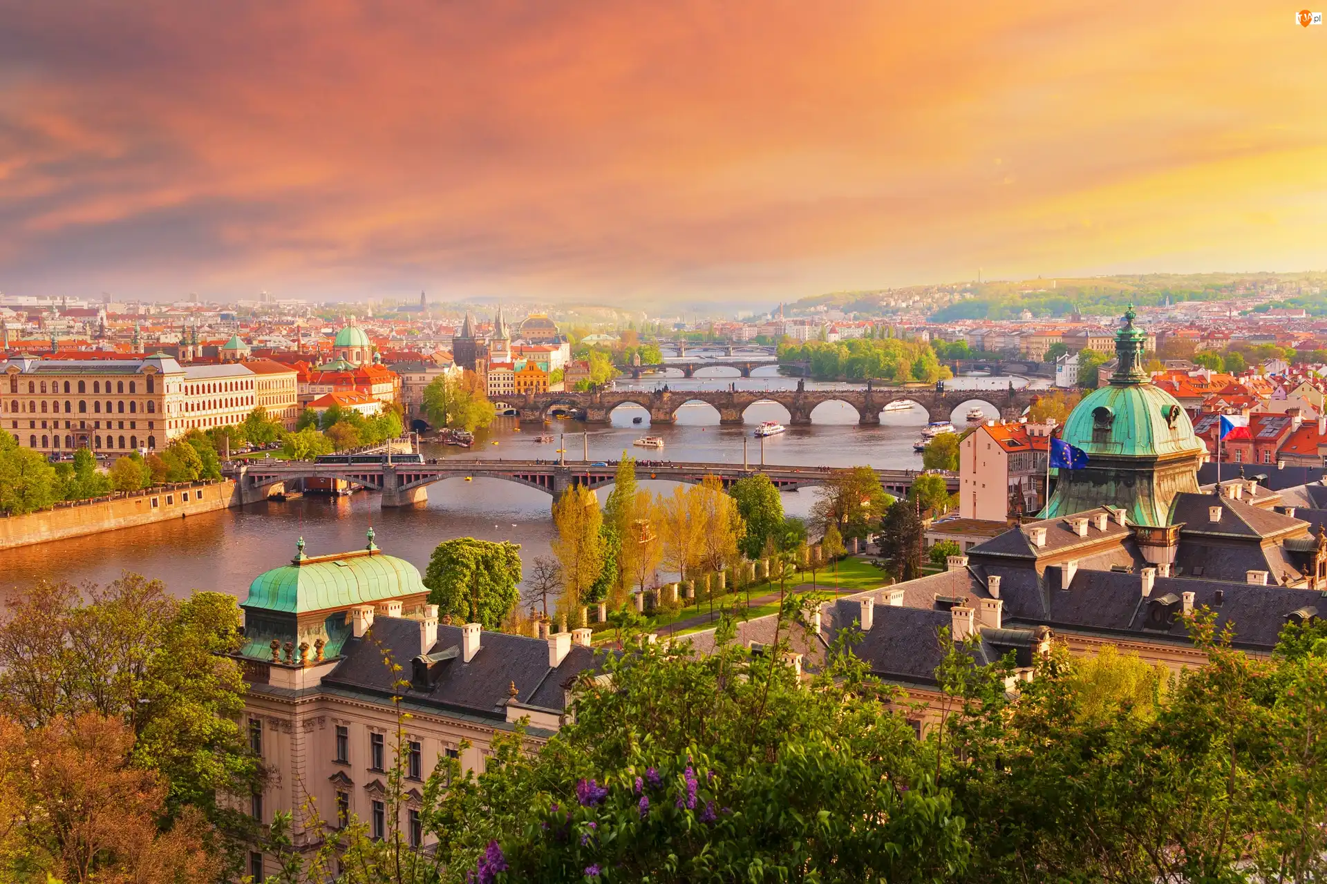 Praga, Czechy, Mosty, Zdjęcie miasta, Most Mánesa, Rzeka Wełtawa
