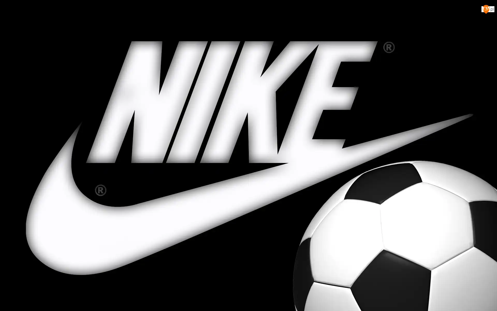 Logo, Piłka, Tło, Czarne, Nike