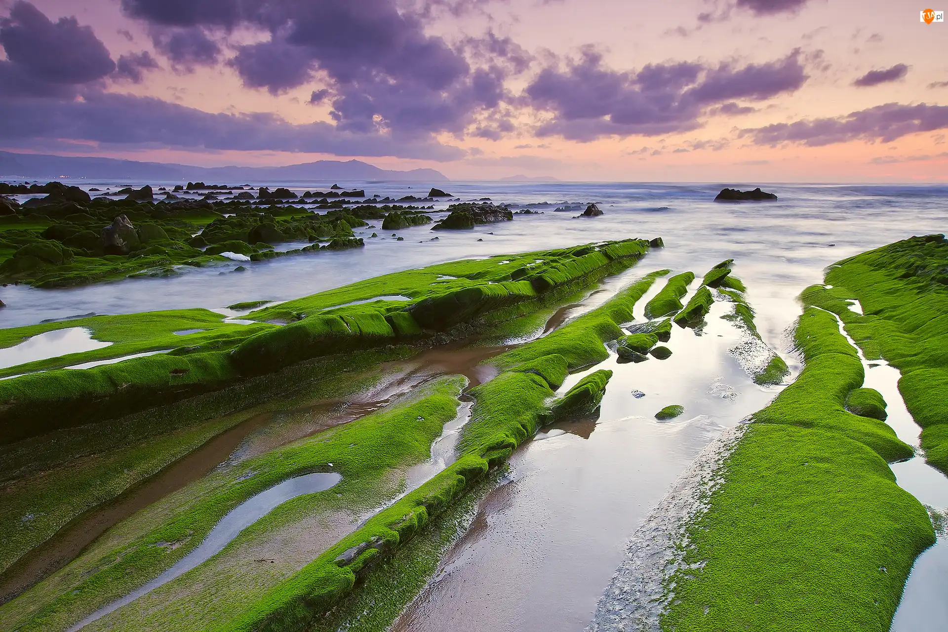 Plaża Barrika, Morze, Zatoka Biskajska, Hiszpania, Skały