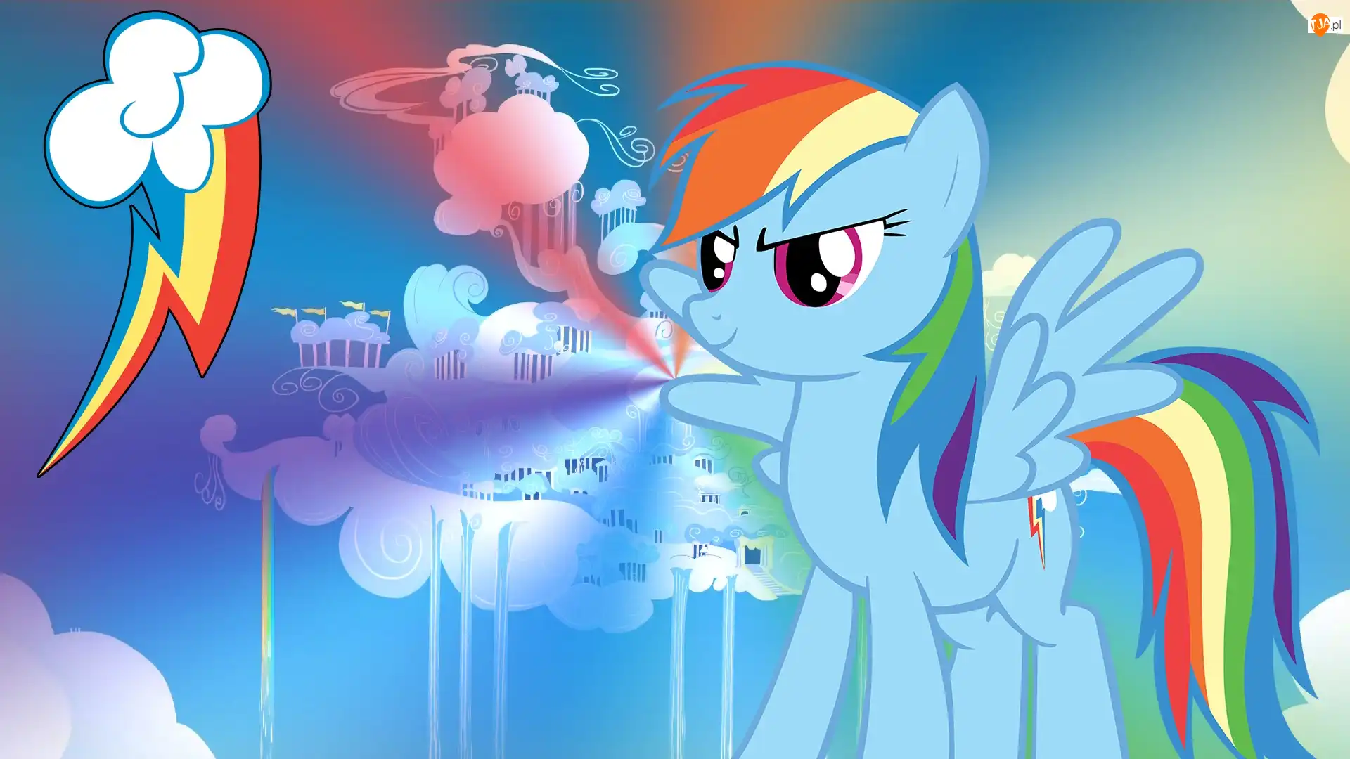 Cloudsdale, My Little Pony, Rainbow Dash, Znaczek