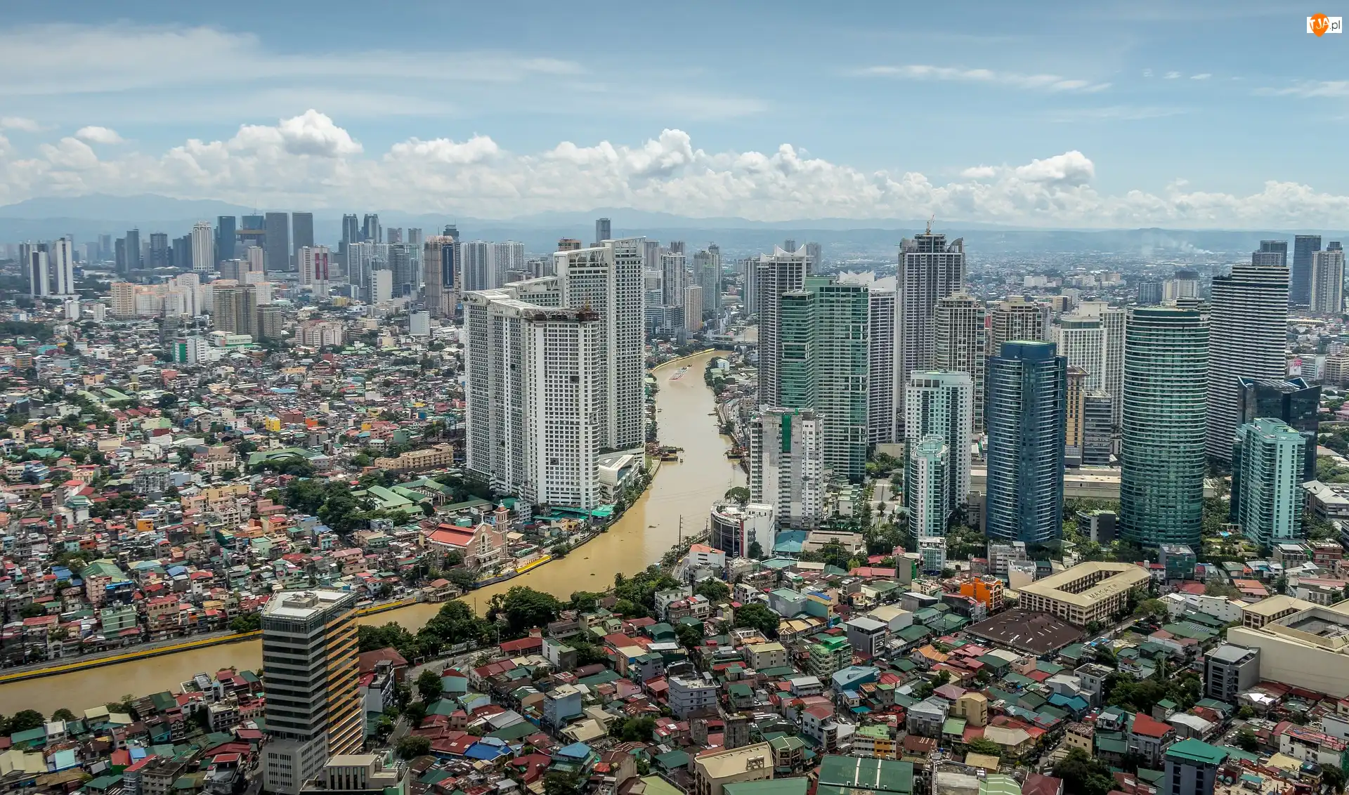 Manila, Rzeka Pasig, Miasto, Filipiny, Domy