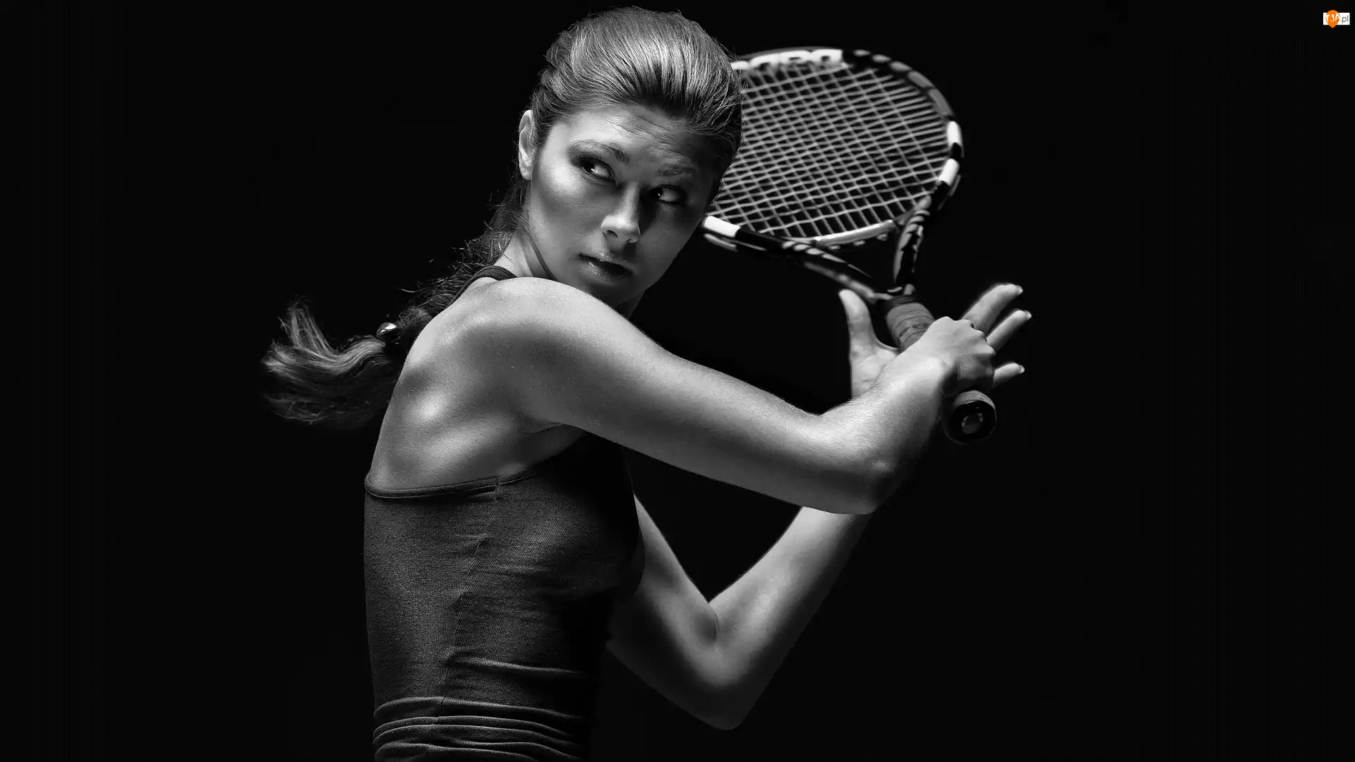 Czarno-białe, Kobieta, Tenis