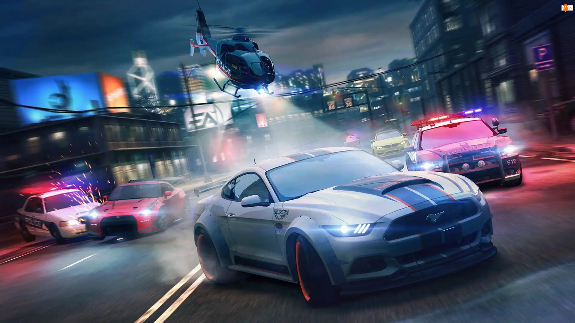 Ford Shelby Coupe, Pościg, Need for Speed No Limits, Gra, Helikopter