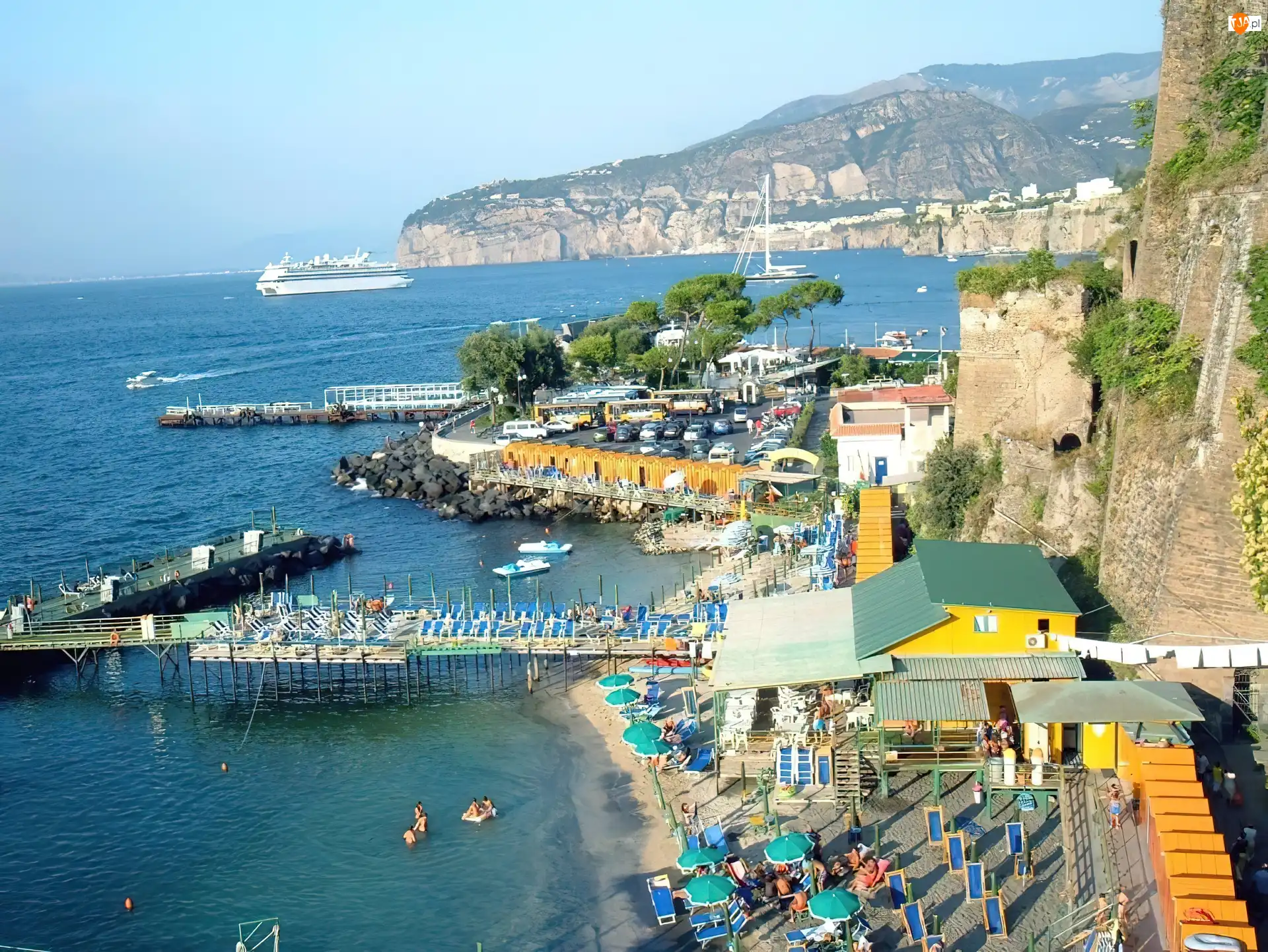 Woda, Plaża, Włochy, Sorrento, Port