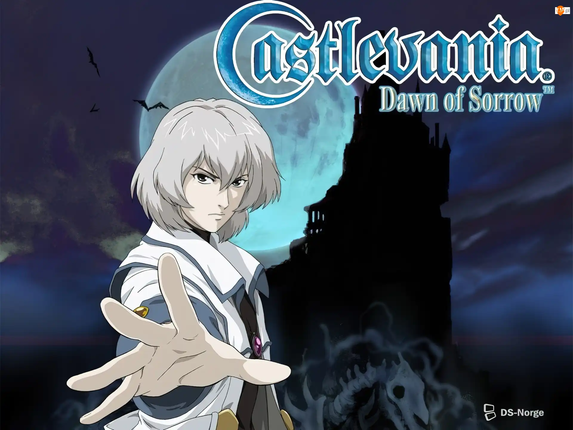noc, Castlevania, chłopak, księżyc, dłoń, zamek