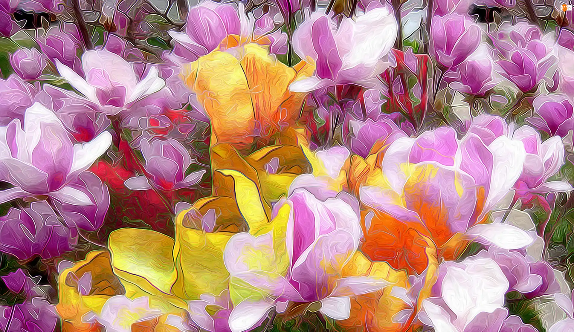 Fractalius, Kolorowe, Kwiaty