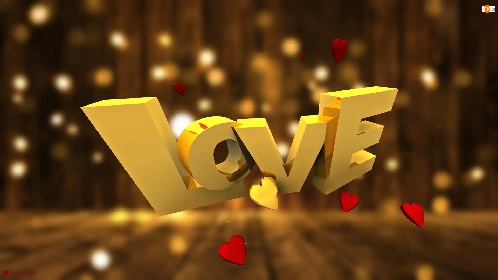 Love, Grafika, Napis, Tło, Serca