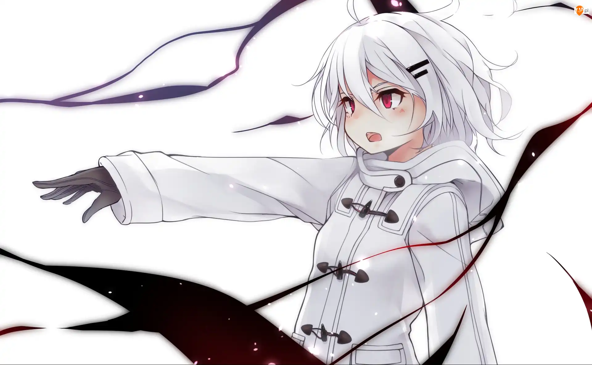 Anime, Dziewczyna, Białe włosy
