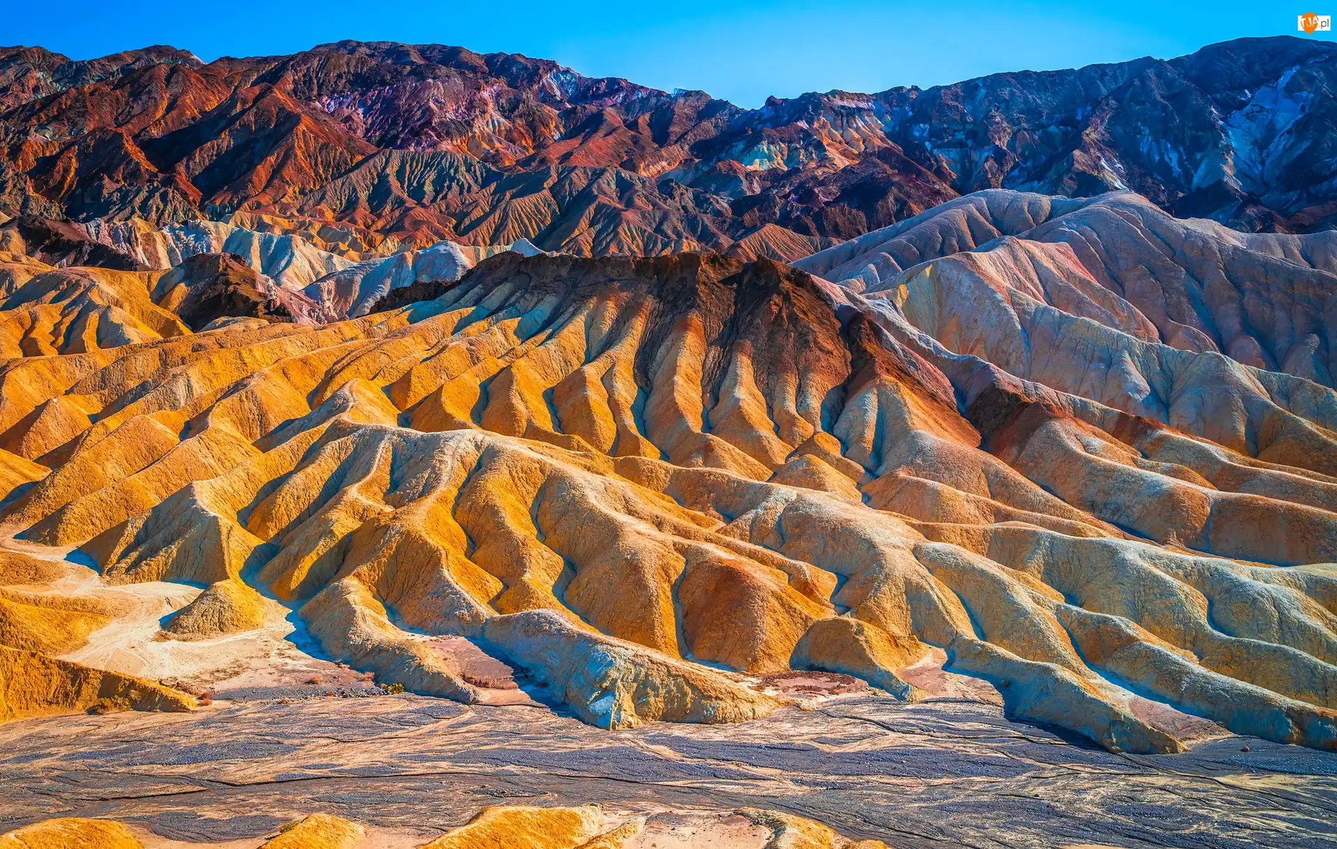 Park Narodowy Doliny Śmierci, Skały, Zabriskie Point, Stany Zjednoczone, Death Valley, Kalifornia