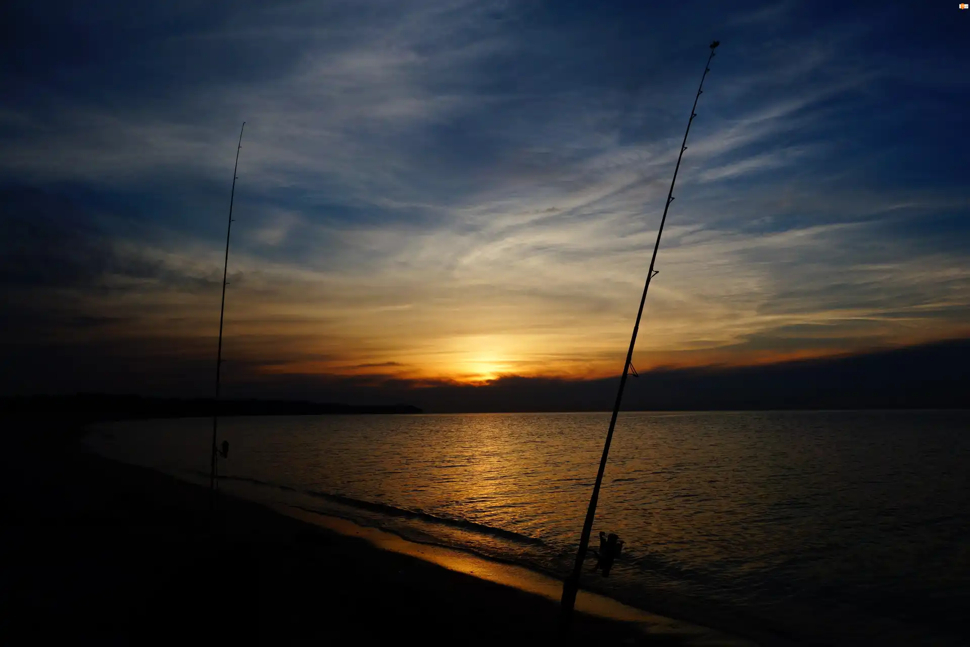 Surfcasting, Zachód, Morze