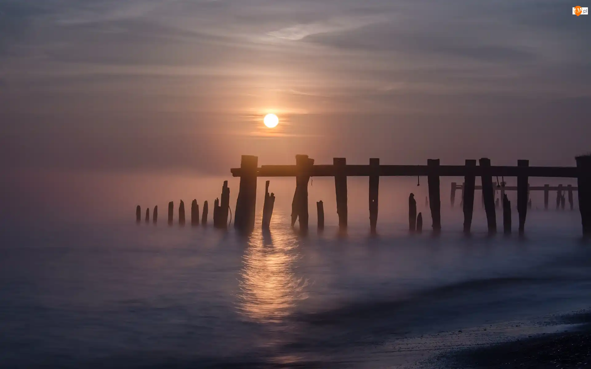 Pale, Słońca, Plaża, Morze, Zachód