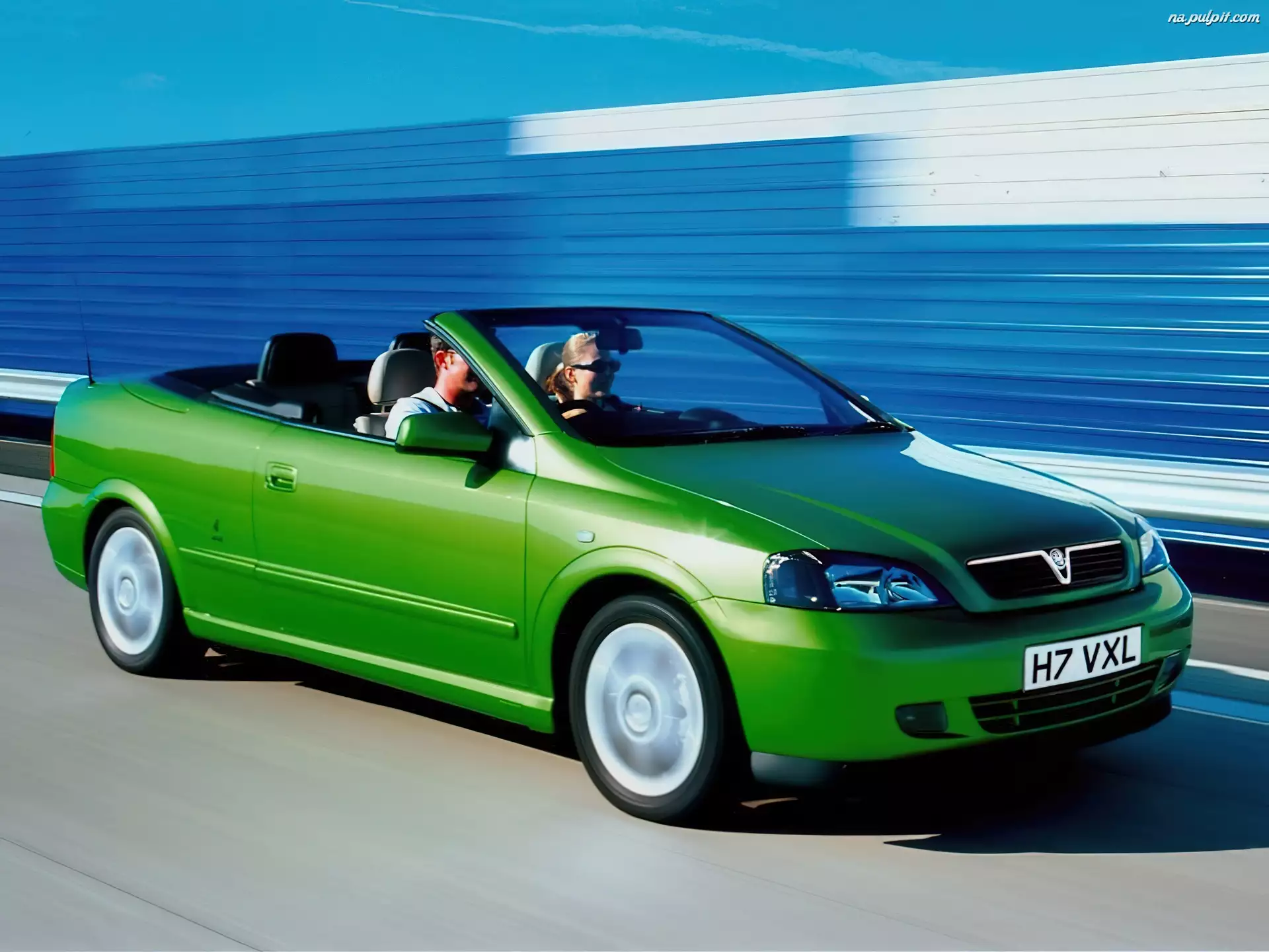 cabrio, Zielony, Opel Bertone