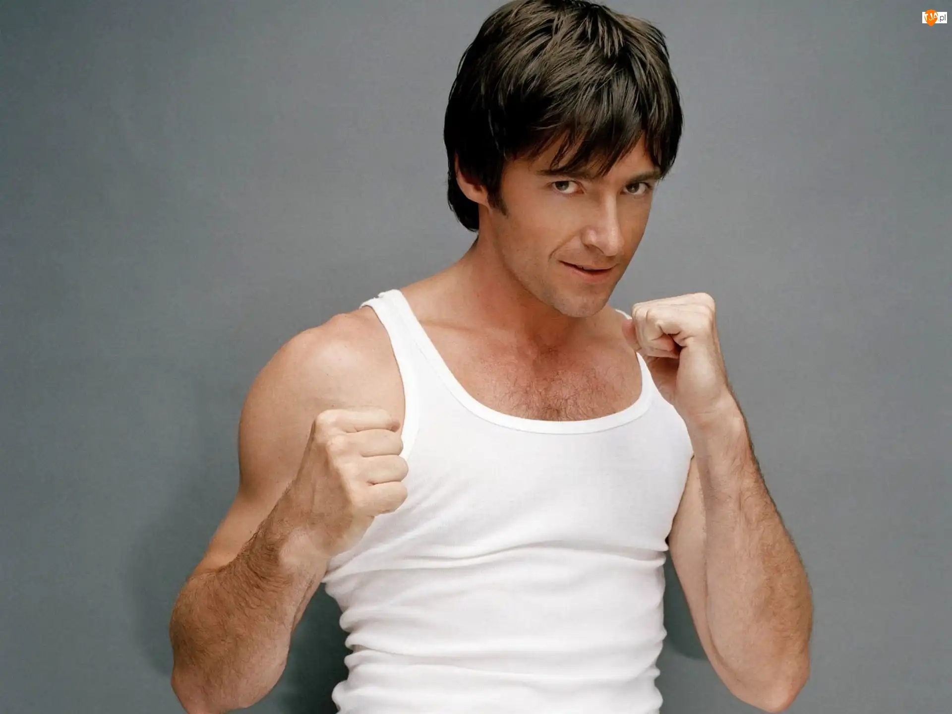 Podkoszulek, Hugh Jackman, Pięści, Biały