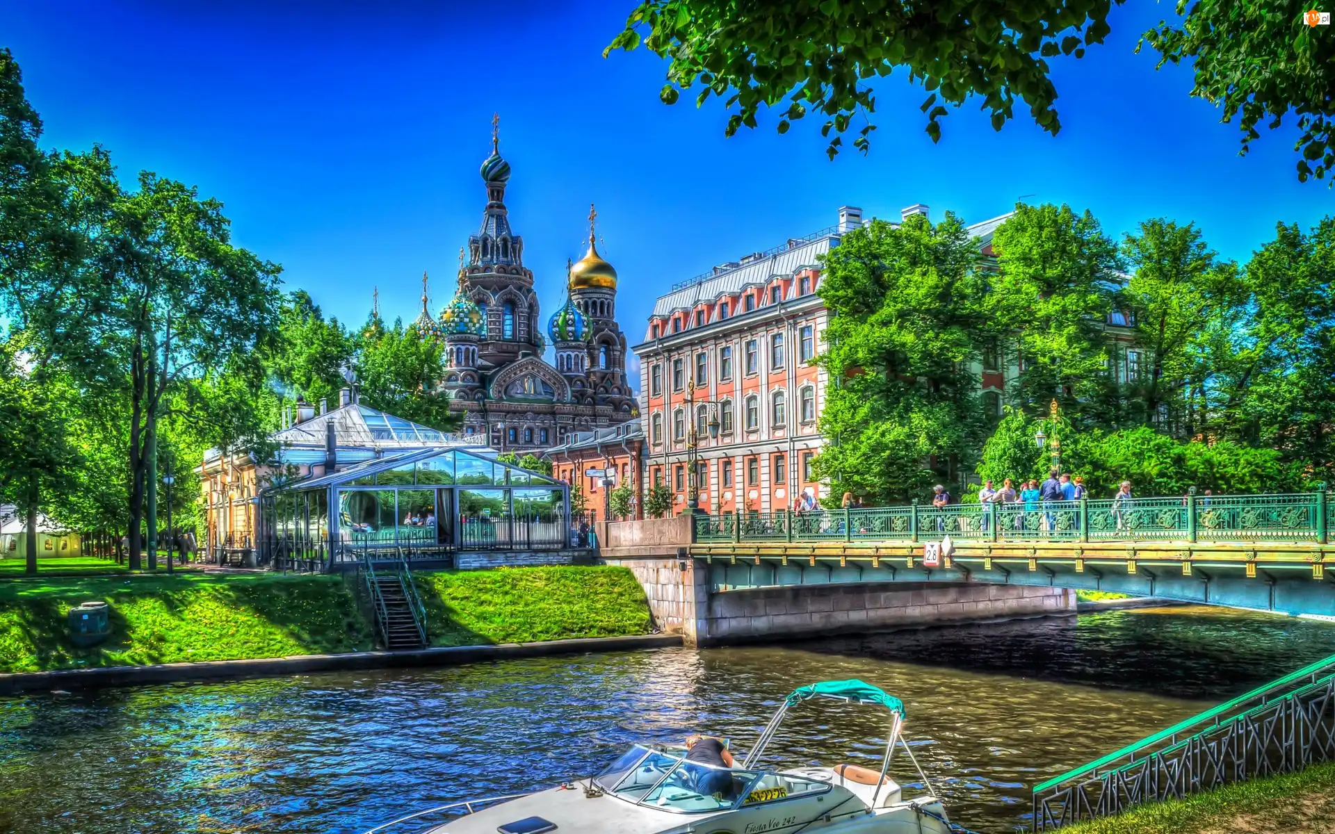 Sankt Petersburg, Rosja, Most, HDR, Rzeka, Kościół