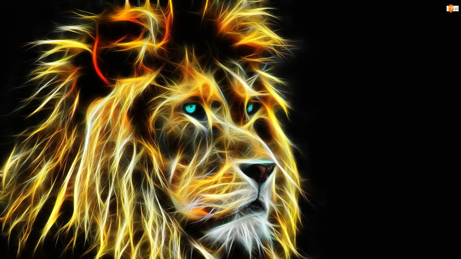Tło, Lew, Fractalius, Ciemne