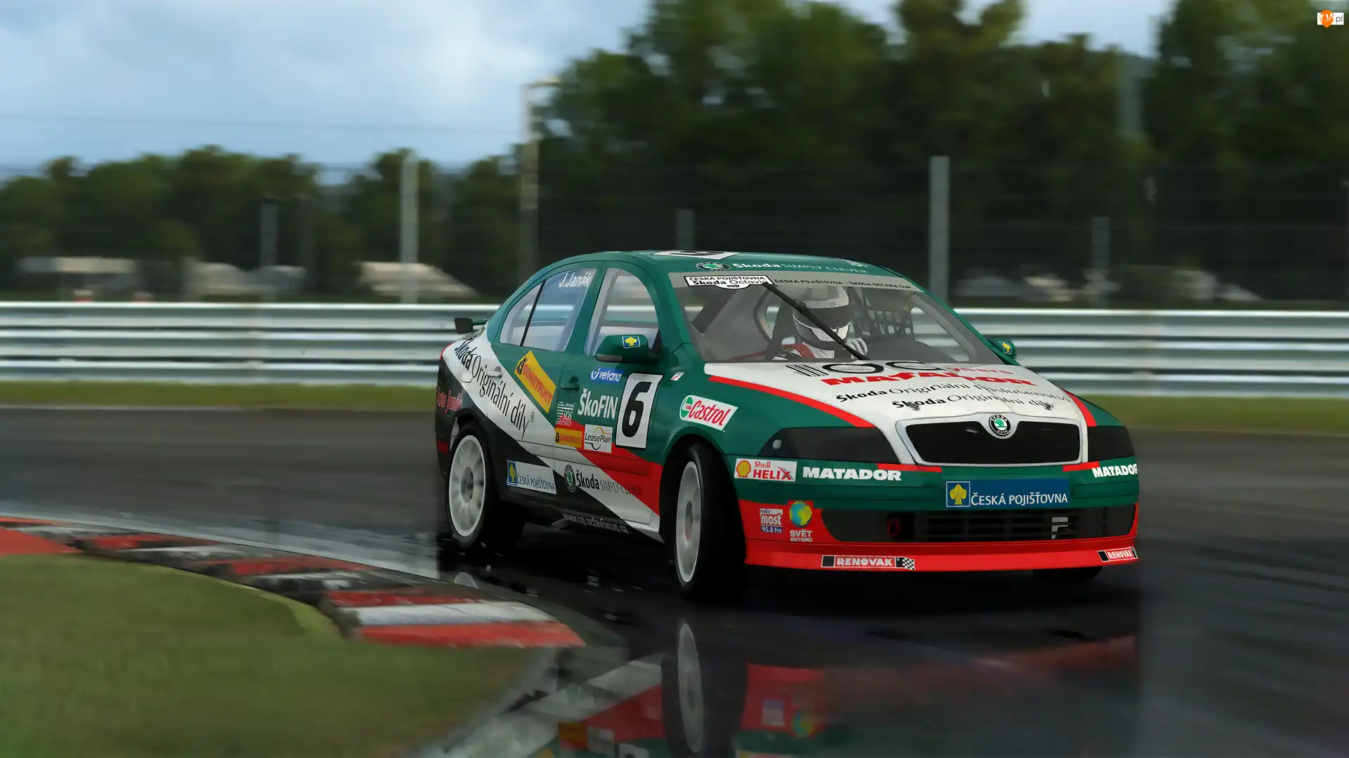 Assetto Corsa, Skoda Octavia, Wyścig, Gra, Tor, Przód, Zielona