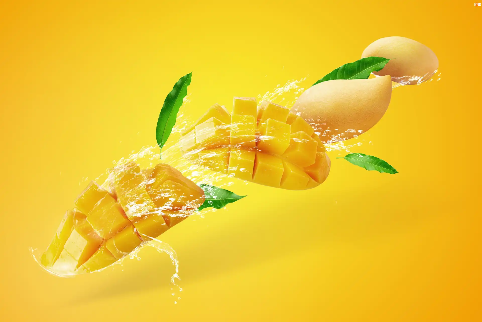Żółte tło, Mango, Owoc