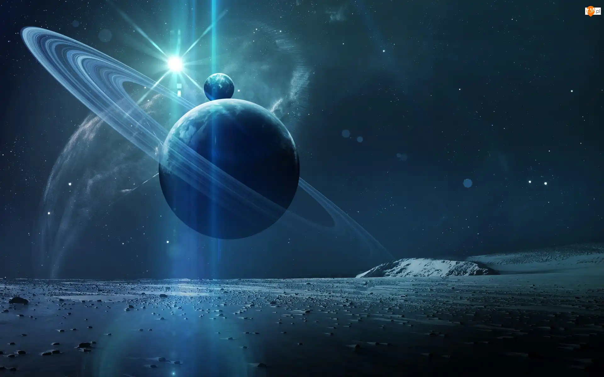 Grafika 3D, Planety, Kosmos, Saturn